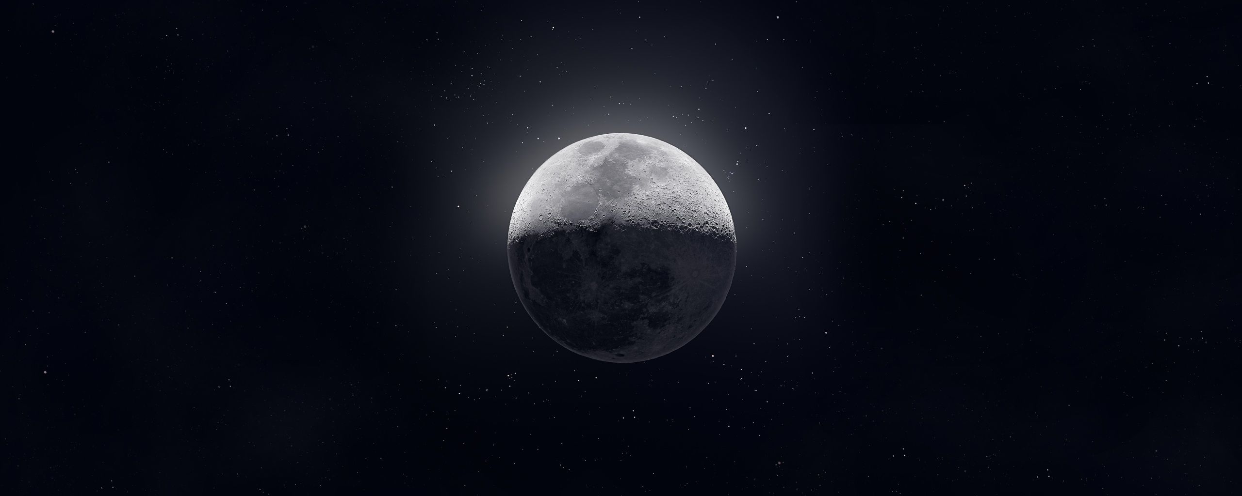 2560x1024 Wallpaper 4k Moon Dark Sight Wallpaper
