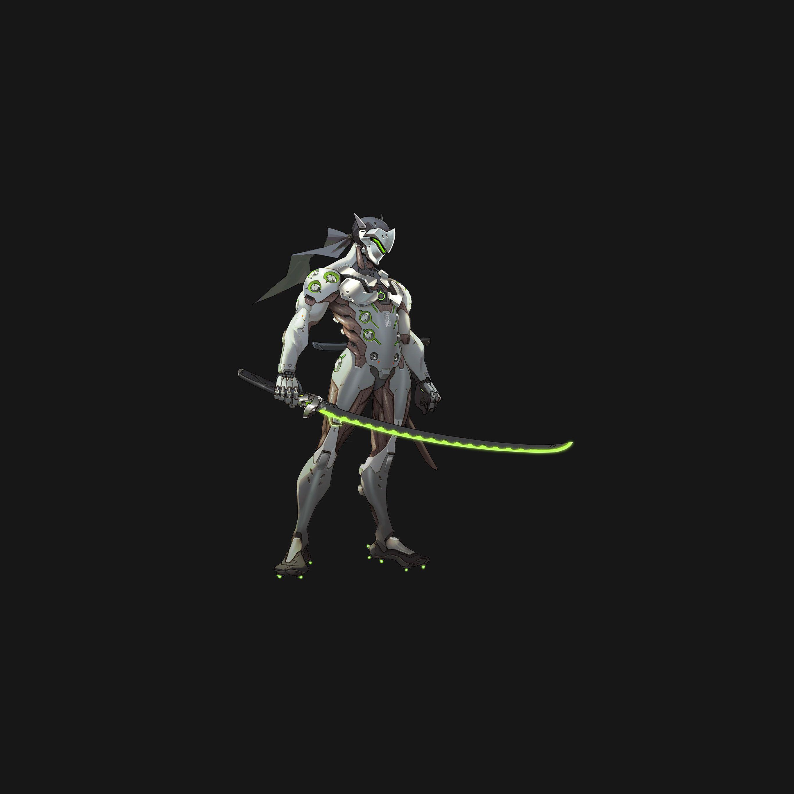 2732x2732 Overwatch Genji Dark Art Illustration Game Wallpaper