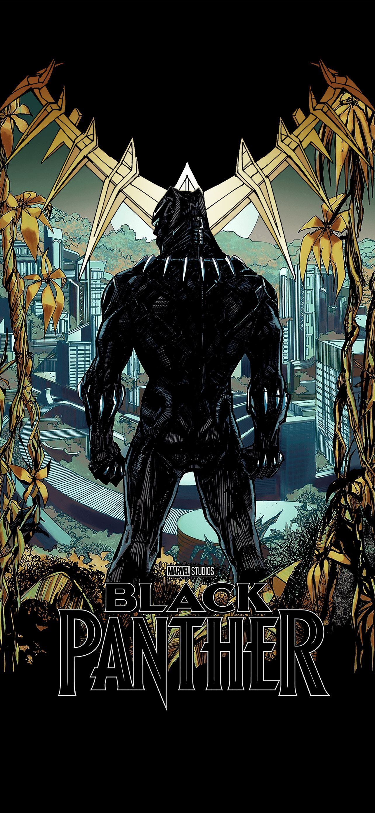 1284x2778 black panther marvel iPhone Wallpaper Free Download