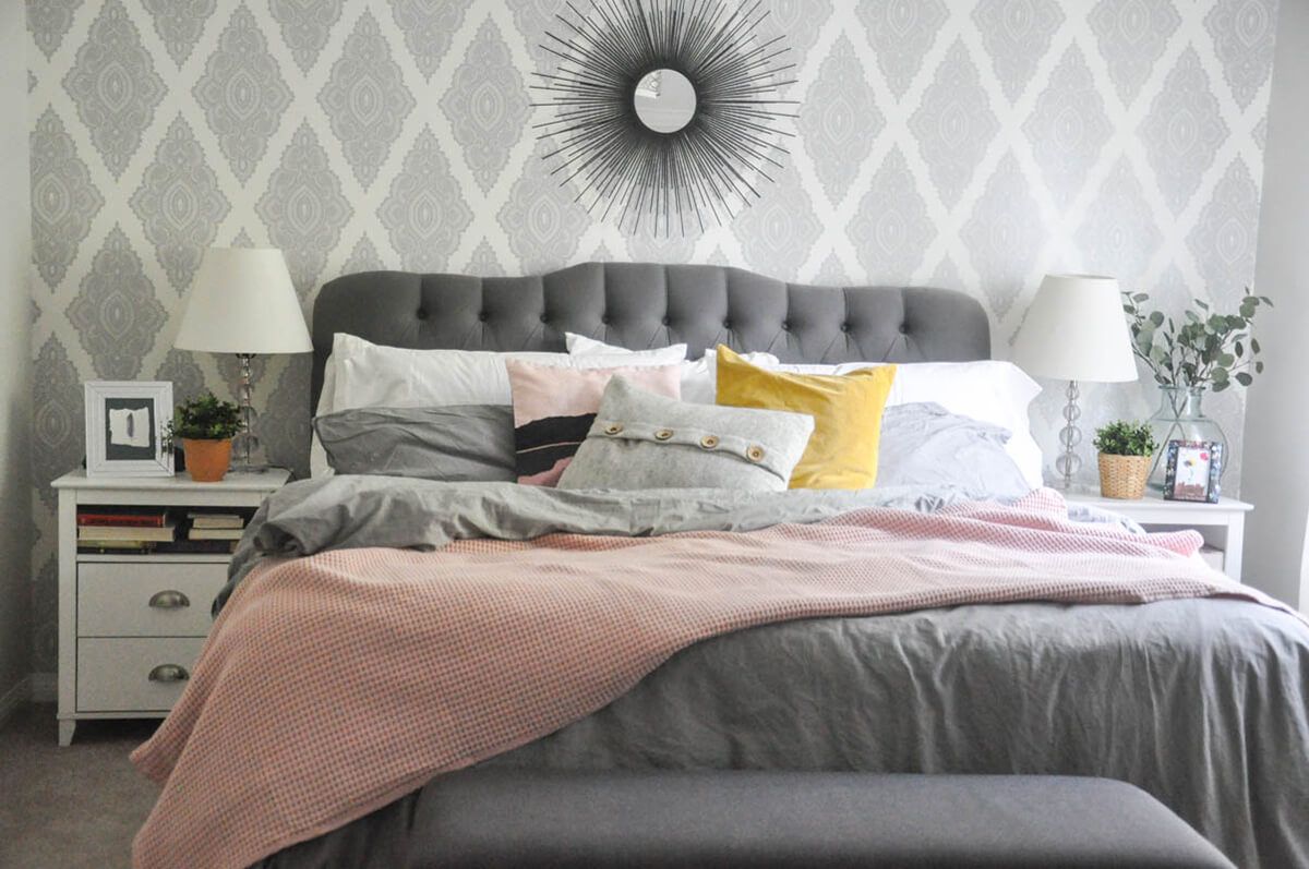 1200x797 Wallpaper Accent Wall Featured in Master Bedroom