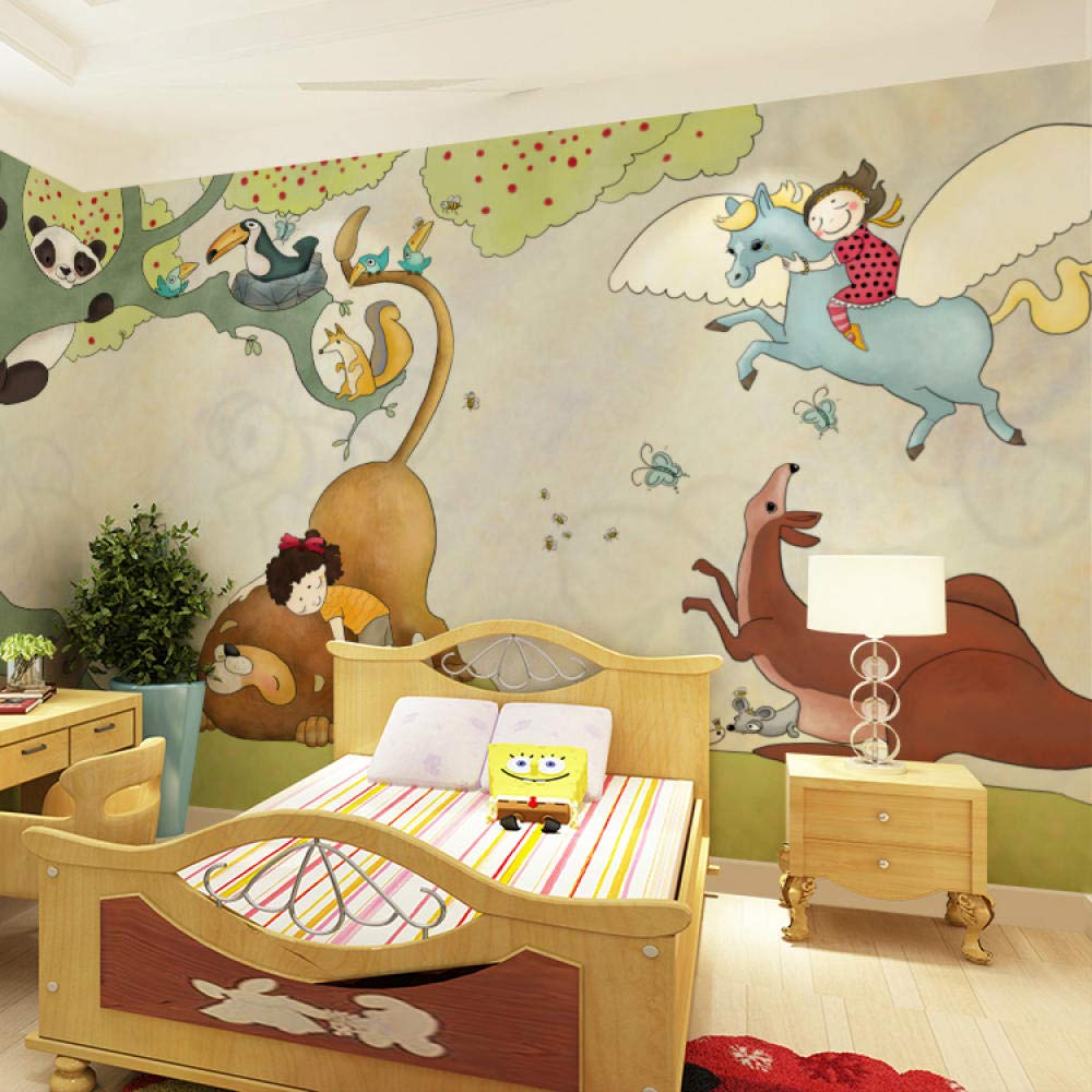 1000x1000 3D Mural Wallpaper 3D Hand Drawn Cartoon Animal World Wallpaper Boy Girl Cozy Bedroom Background Wall Paper Children Room Mural 300210Cm