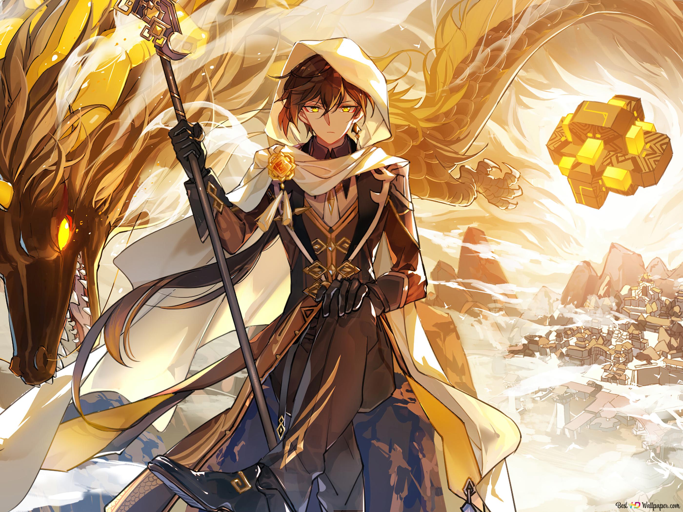 2800x2100 Zhongli' Dragon Impact (Anime Video Game) 4K wallpaper download