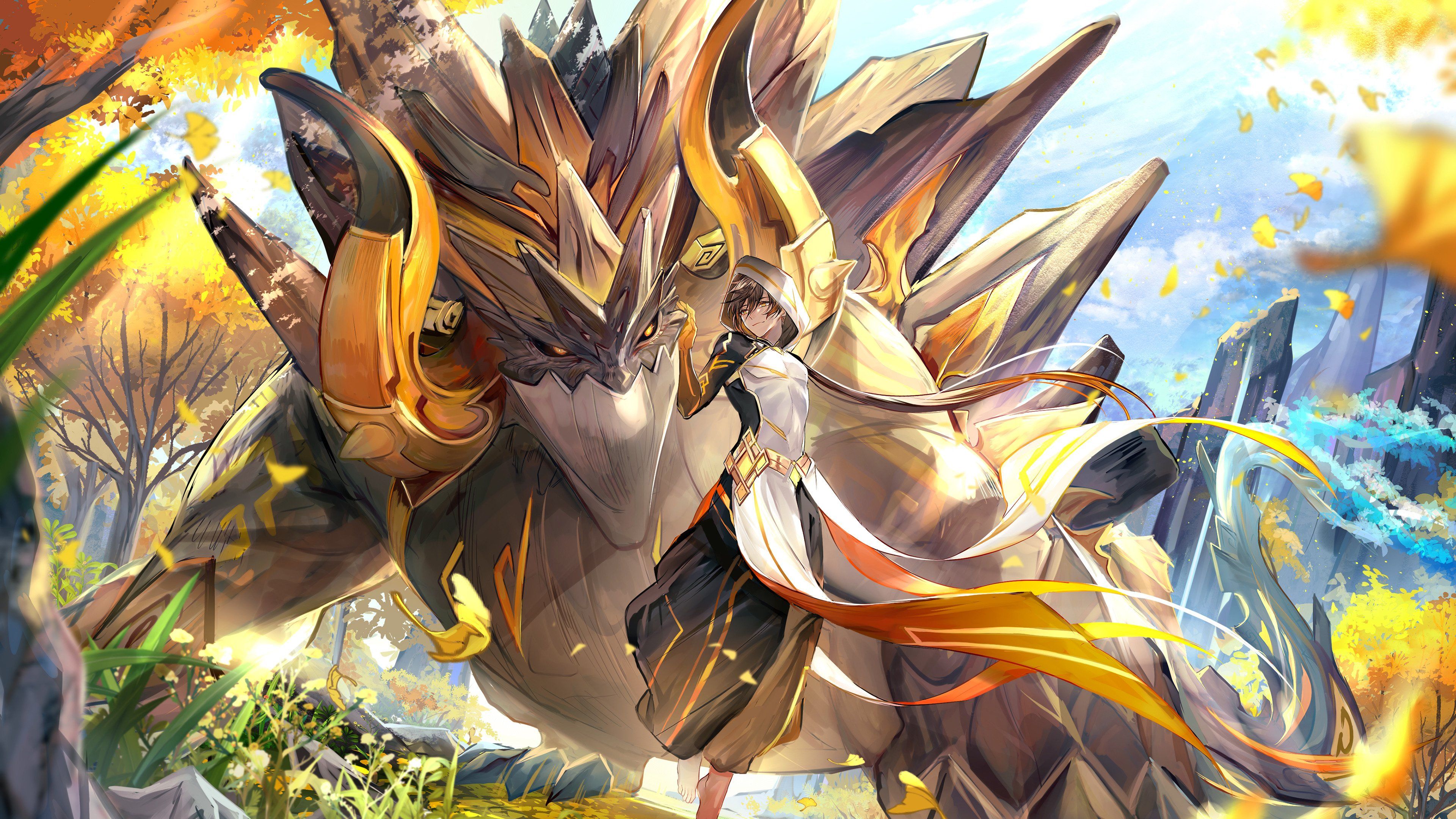 3840x2160 Zhongli Genshin Impact Fanart Anime Wallpaper 4k Ultra HD