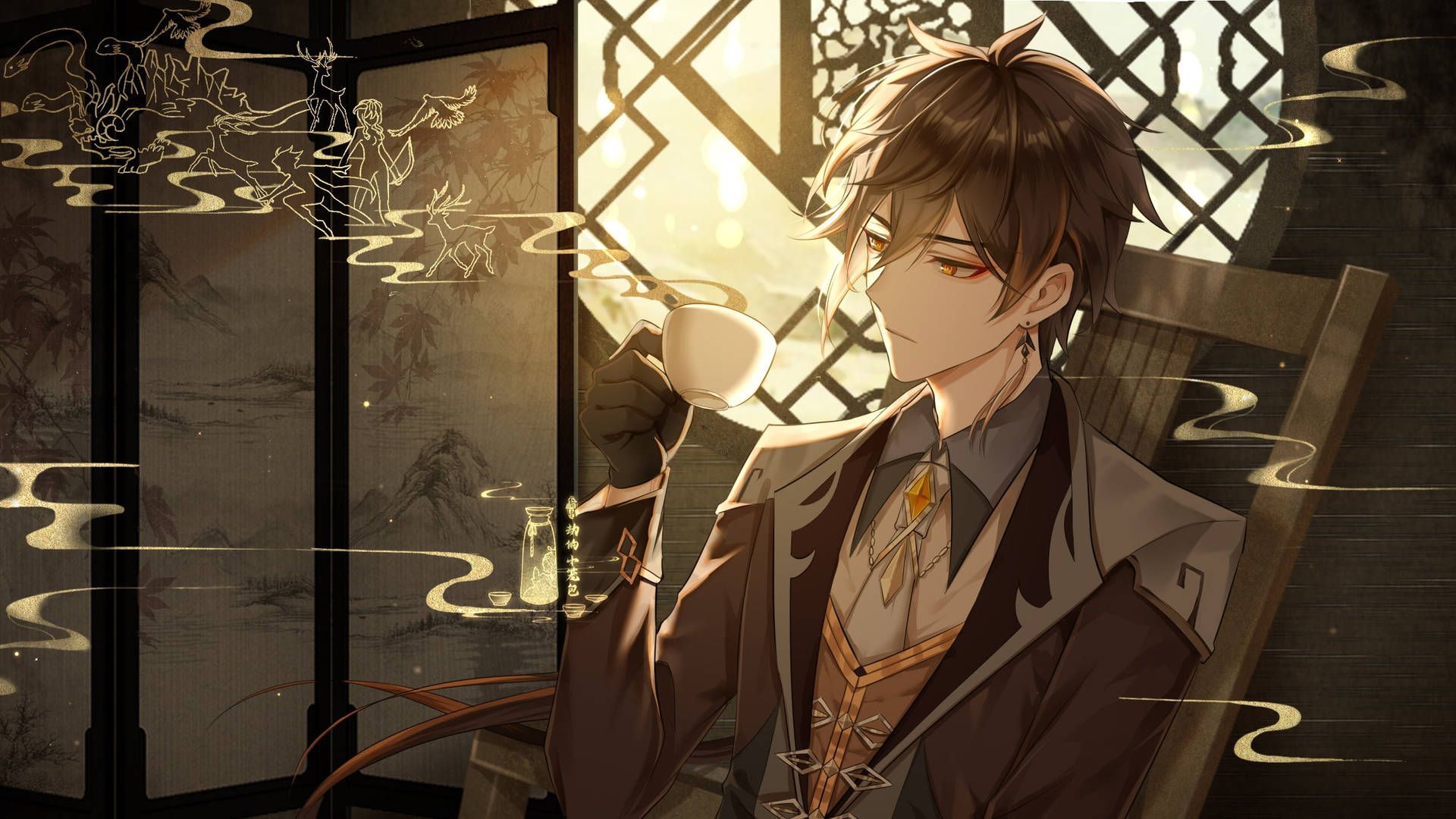 1920x1080 Download Anime Boys Cute Zhongli Genshin Impact Wallpaper