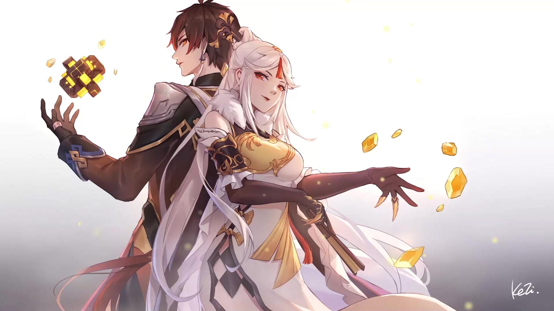 1920x1080 Zhongli Ningguang Genshin Impact Live Wallpaper
