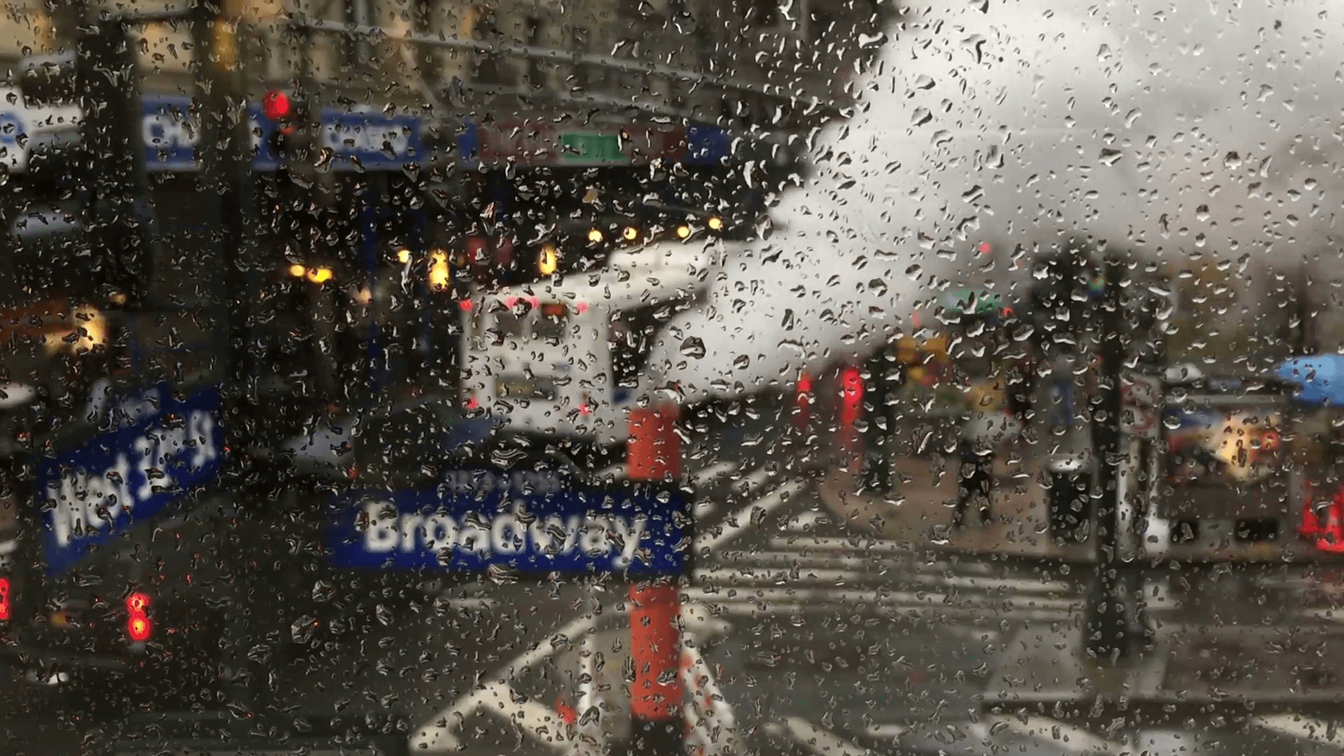 1920x1080 Shot of NY winter day view through window Stock Video Footage