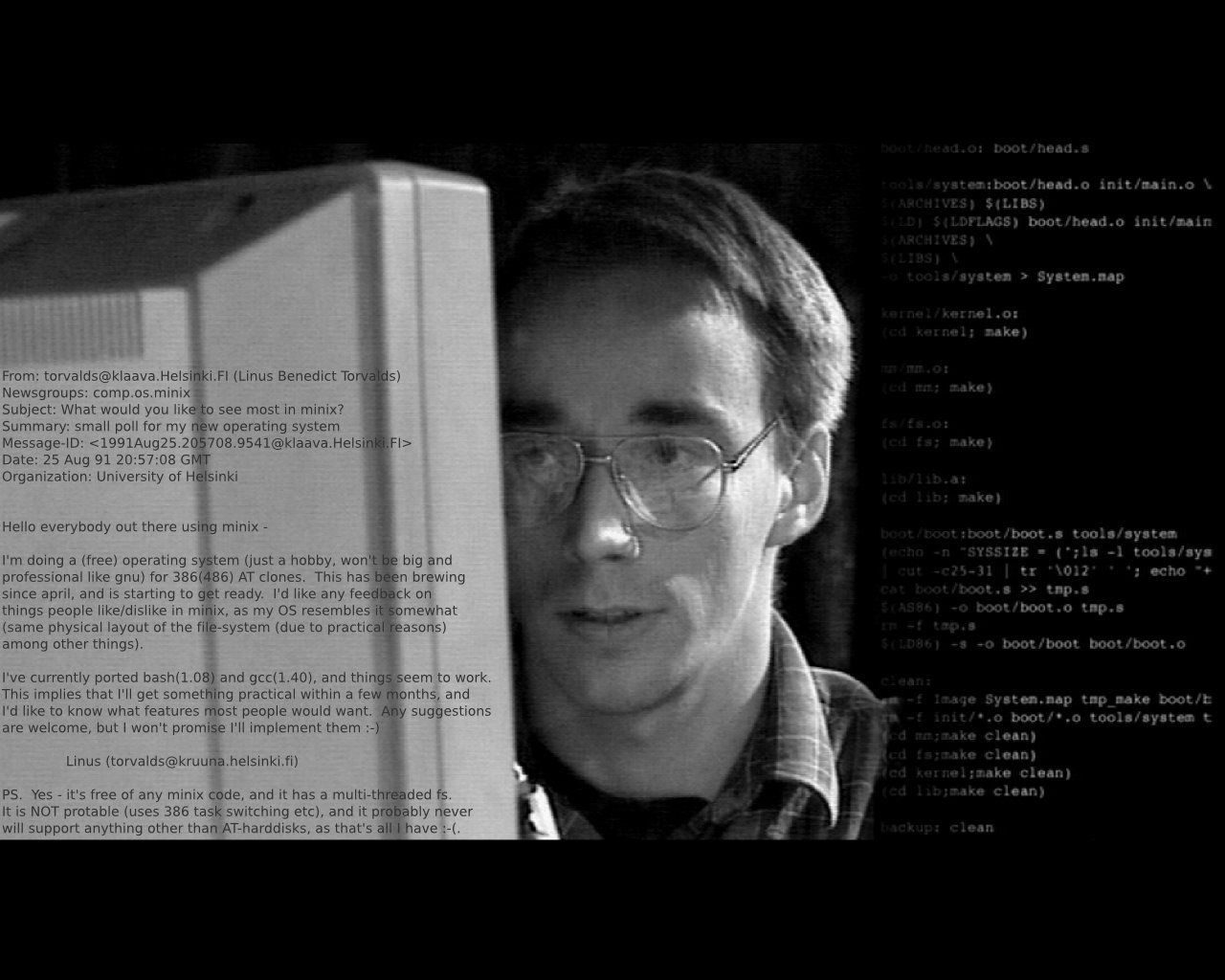 1280x1024 Linus Torvalds Tribute