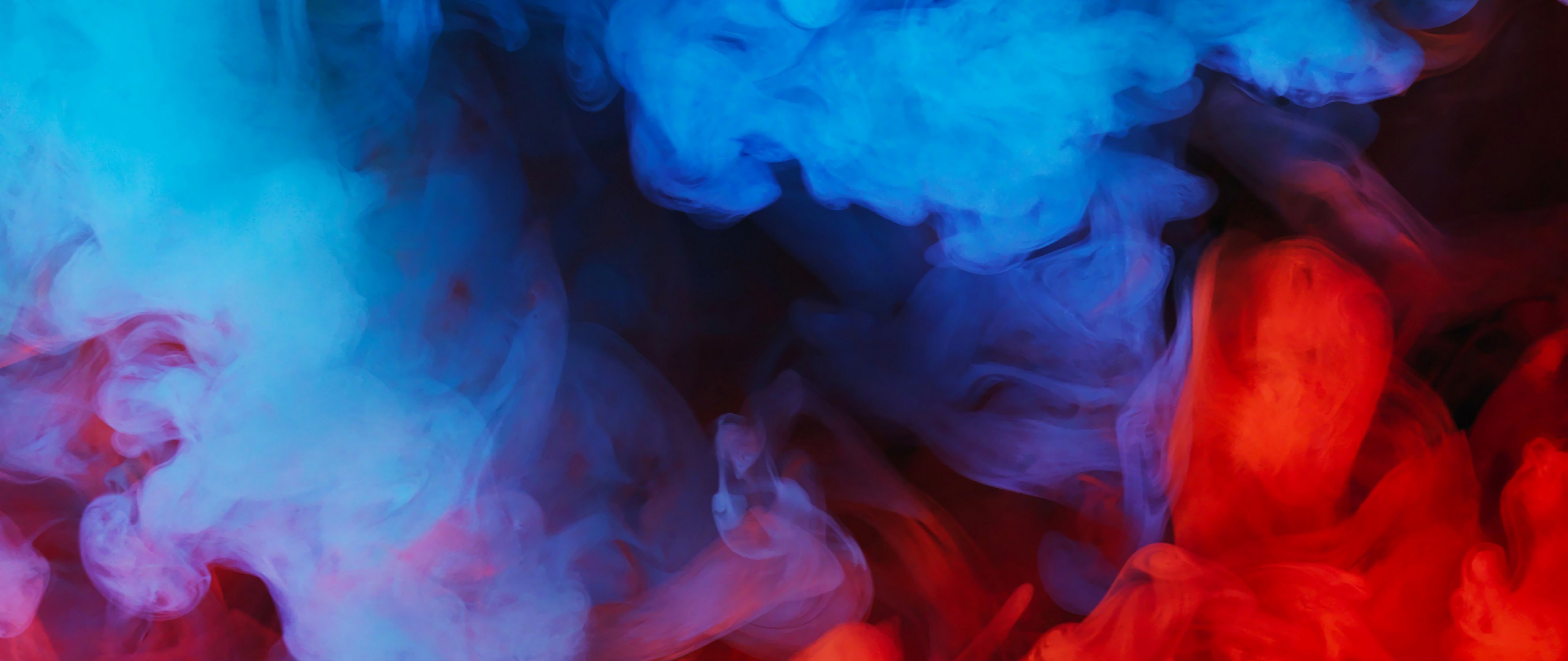 5120x2160 Blue Red Smoke Abstract 4K Wallpaper