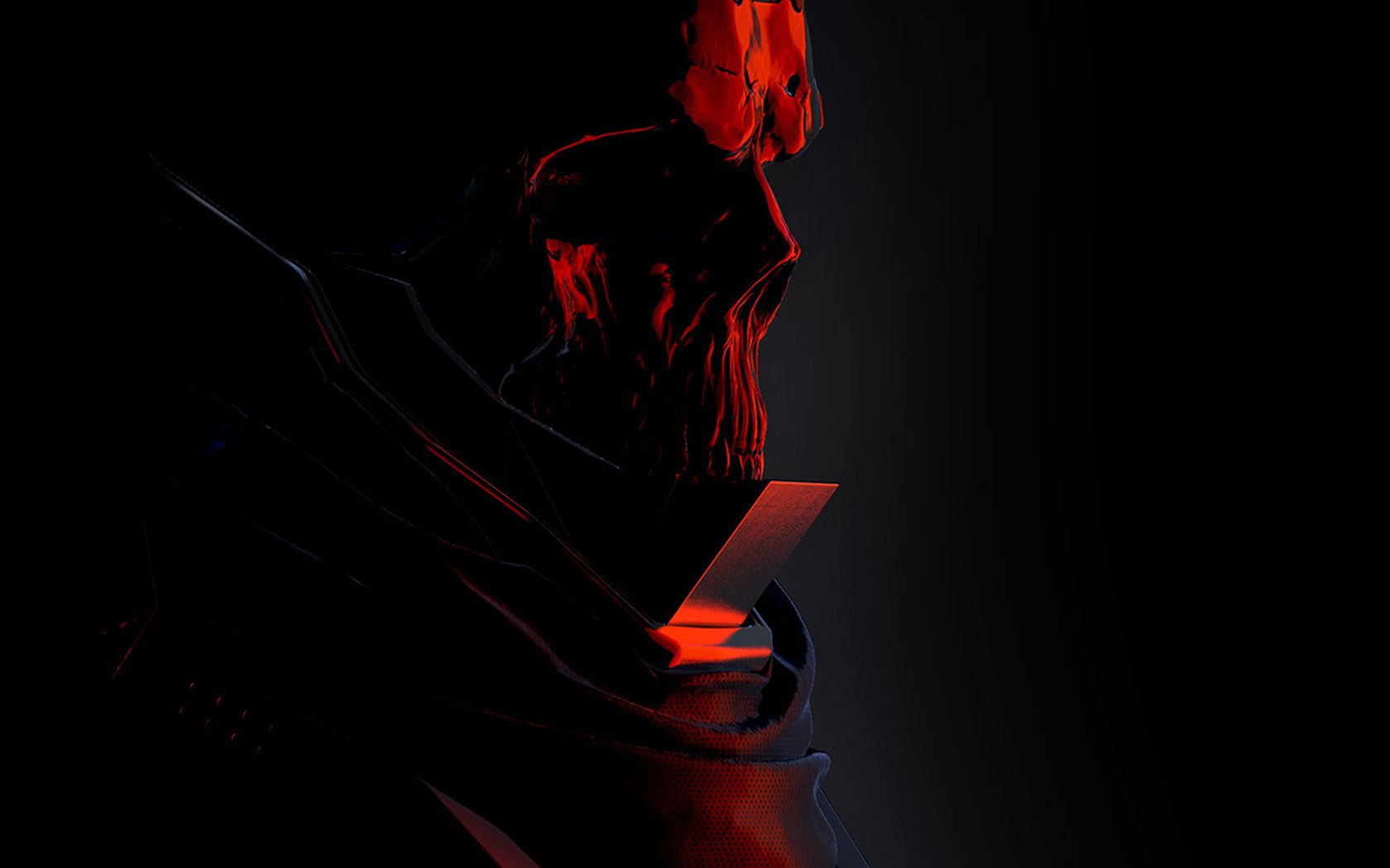 1680x1050 wallpaper for desktop, laptop. mario stabile weird red dark illustration art skull