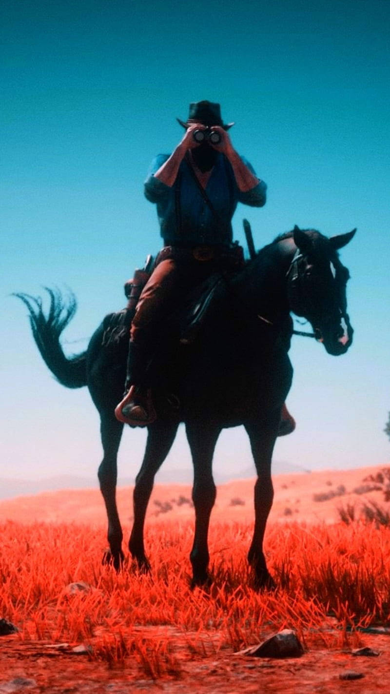 800x1422 Download Arthur Scouting Red Dead Redemption Ii Phone Wallpaper