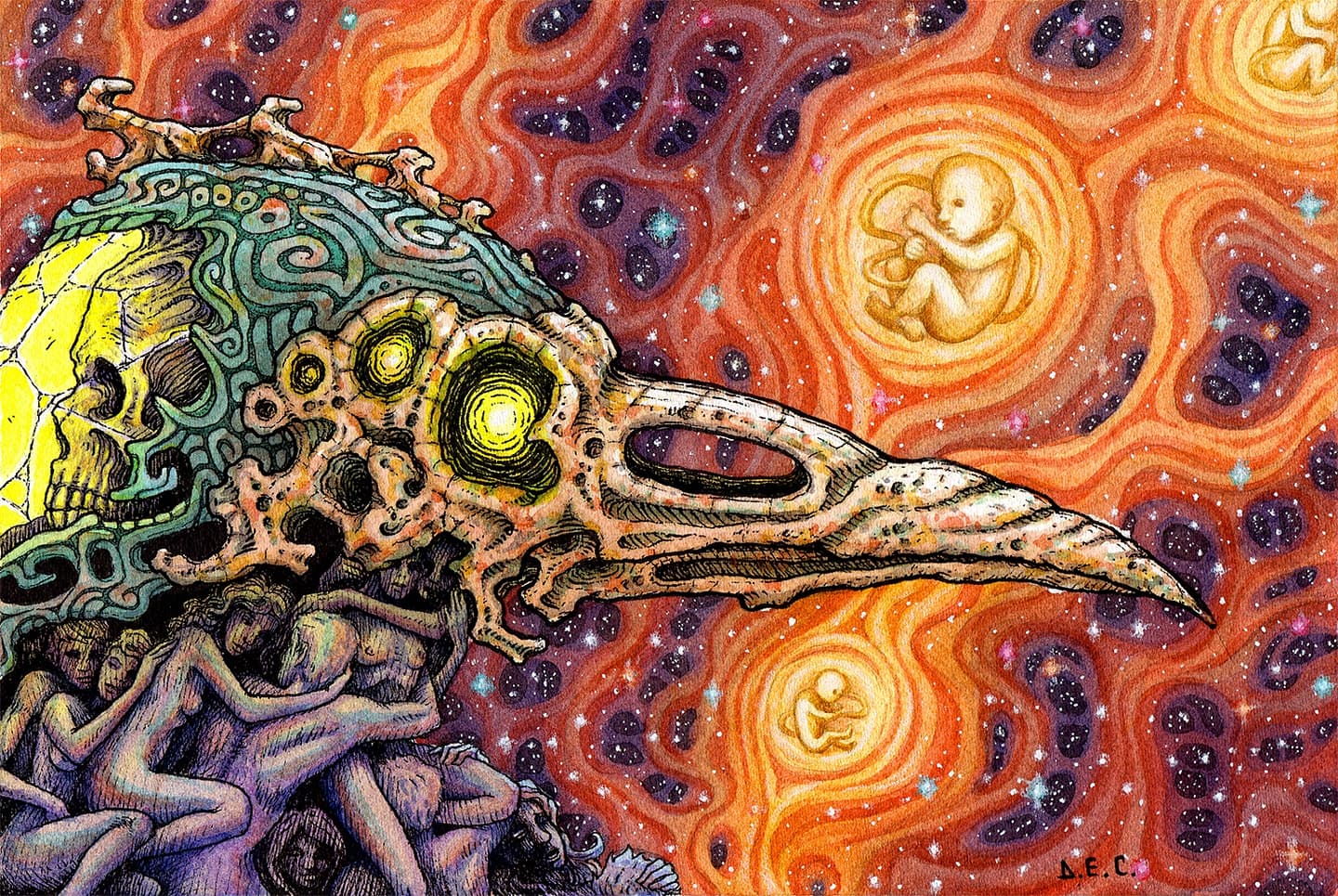 1440x965 SAMSARA, me, ink and watercolor, 2021