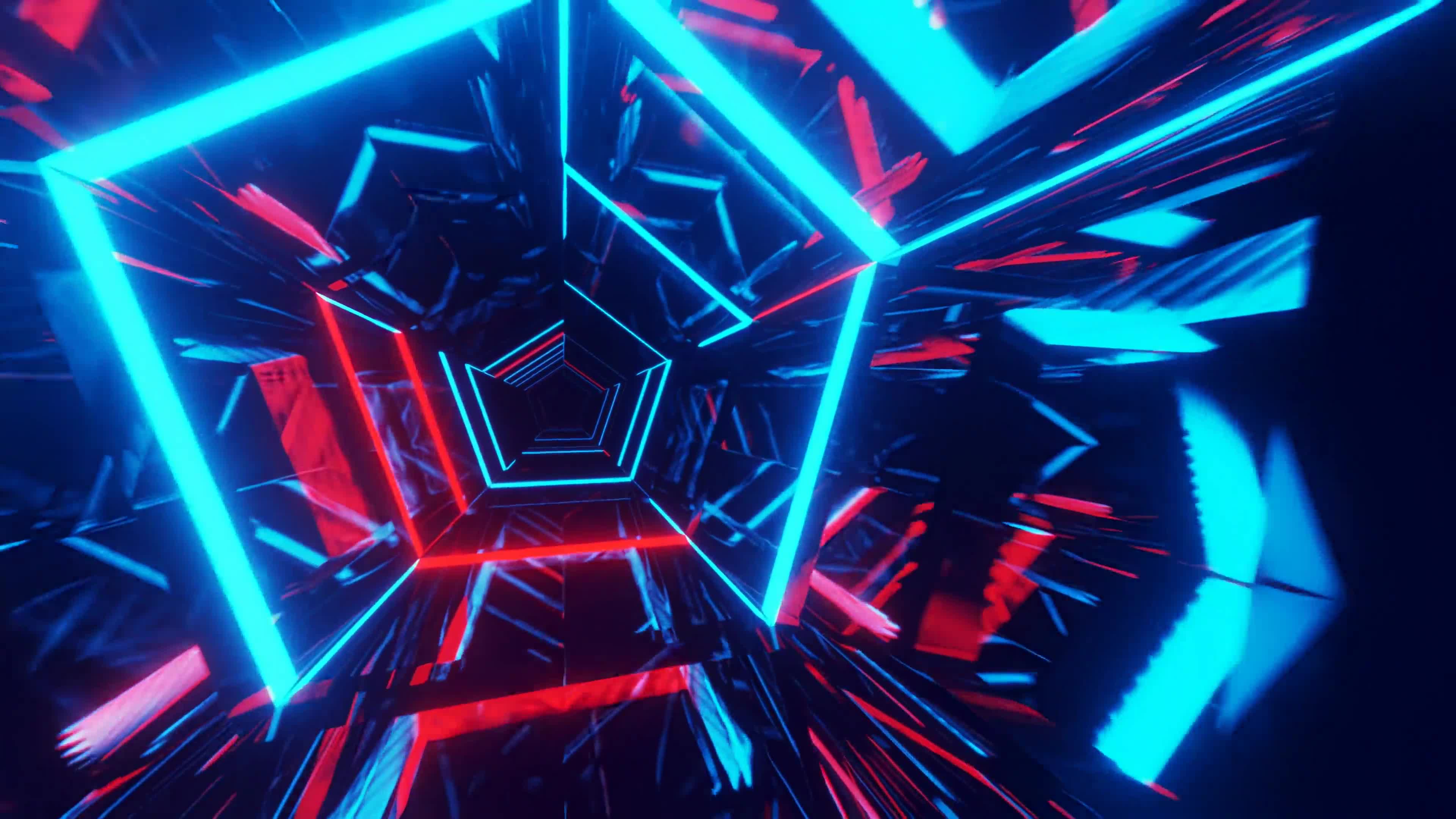 3840x2160 Abstract technology triangle neon tunnel in outer Live Wallpaperx1080 Gallery HD Live Wallpaper