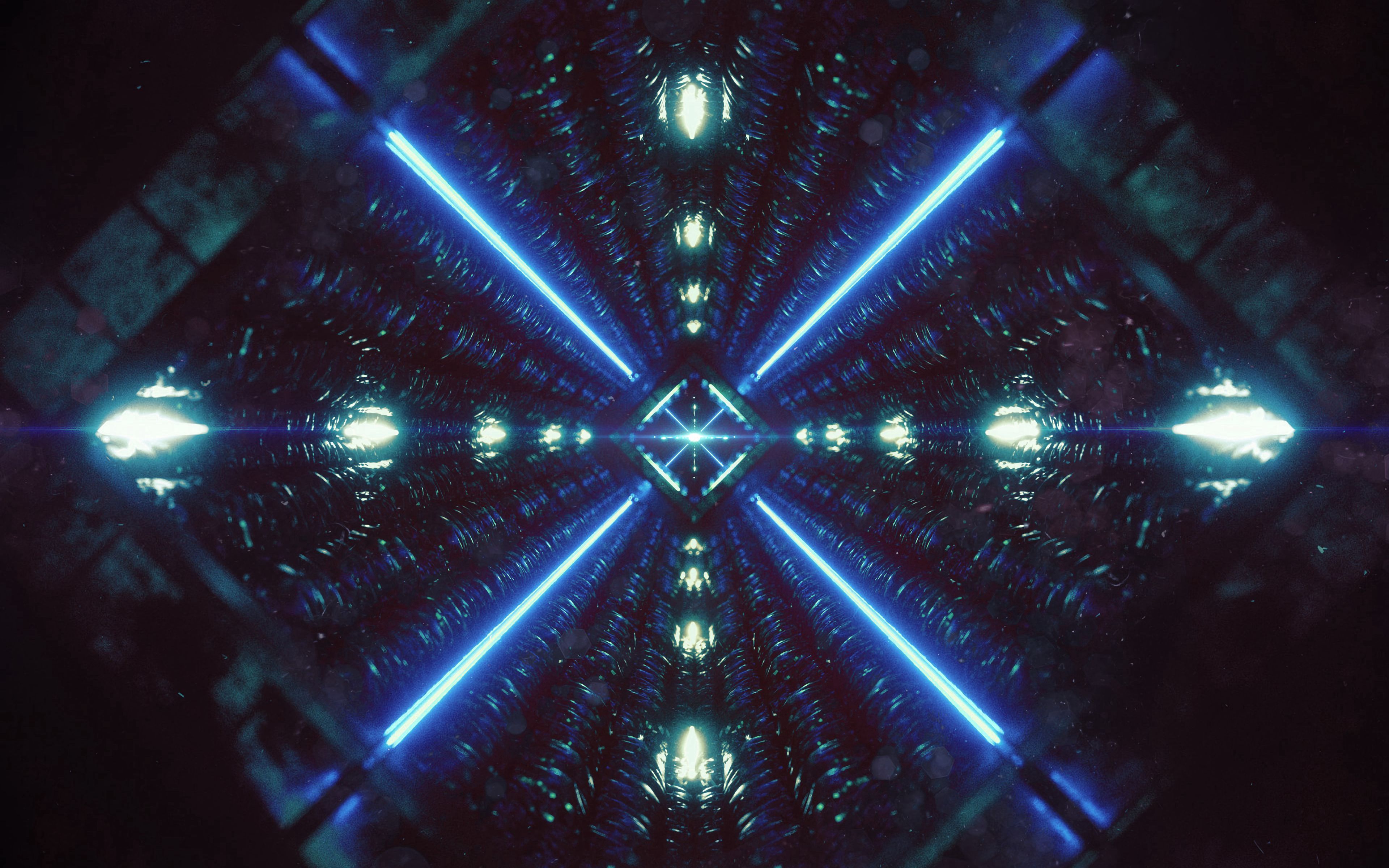 3840x2400 Download wallpaper 3840x2400 tunnel, neon, light, glow, dark 4k ultra HD 16:10 HD background