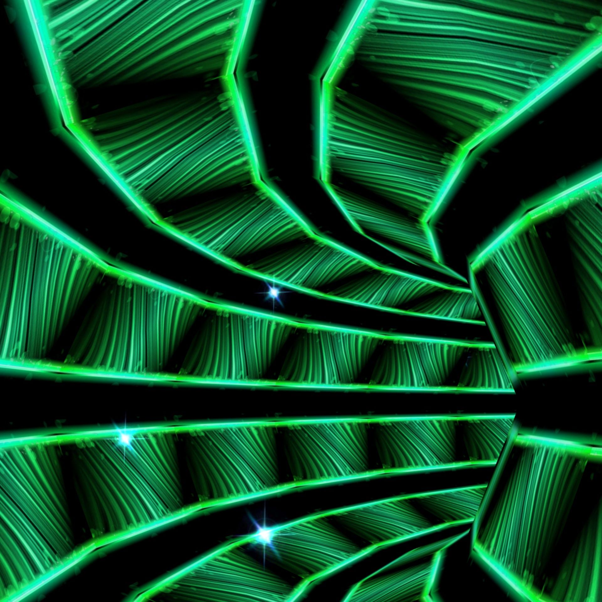 1920x1920 3D, tunnel, green, neon, wallpaper