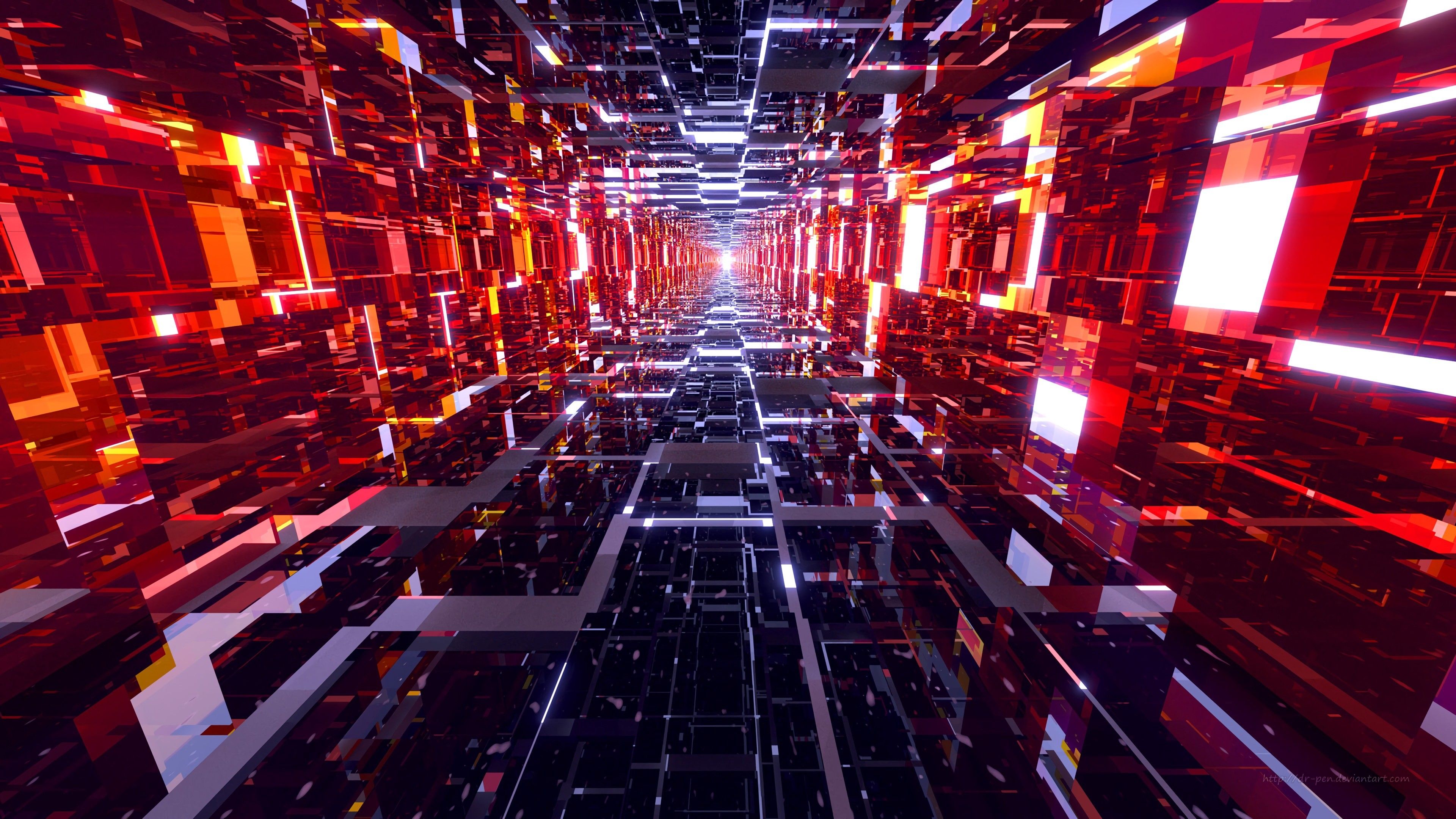 3840x2160 Wallpaper / abstract, 3D Abstract, neon, tunnel, neon glow, bright, glowing, perspective, 3D graphics free download