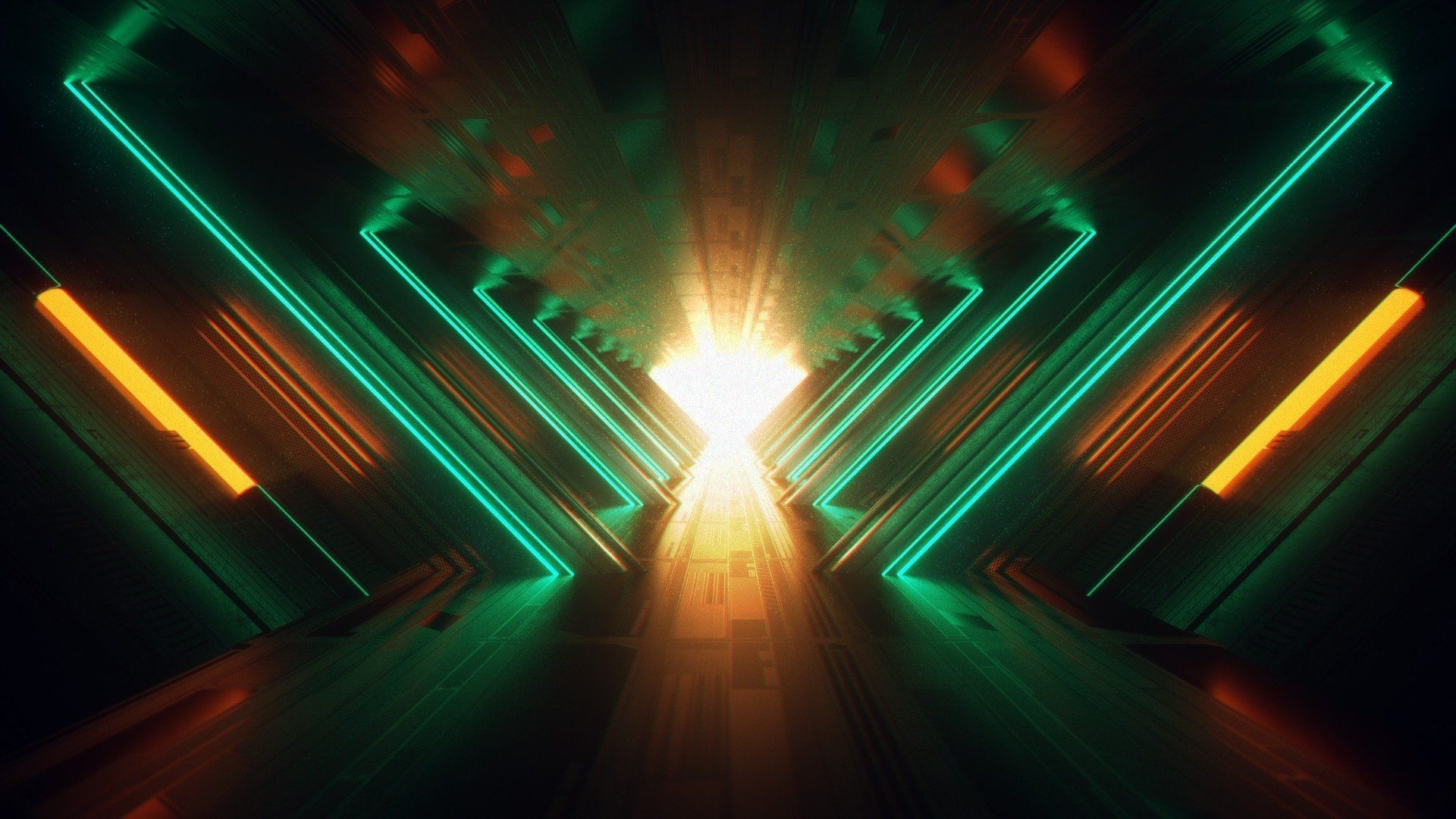 1920x1080 Neon Tunnel Wallpaper