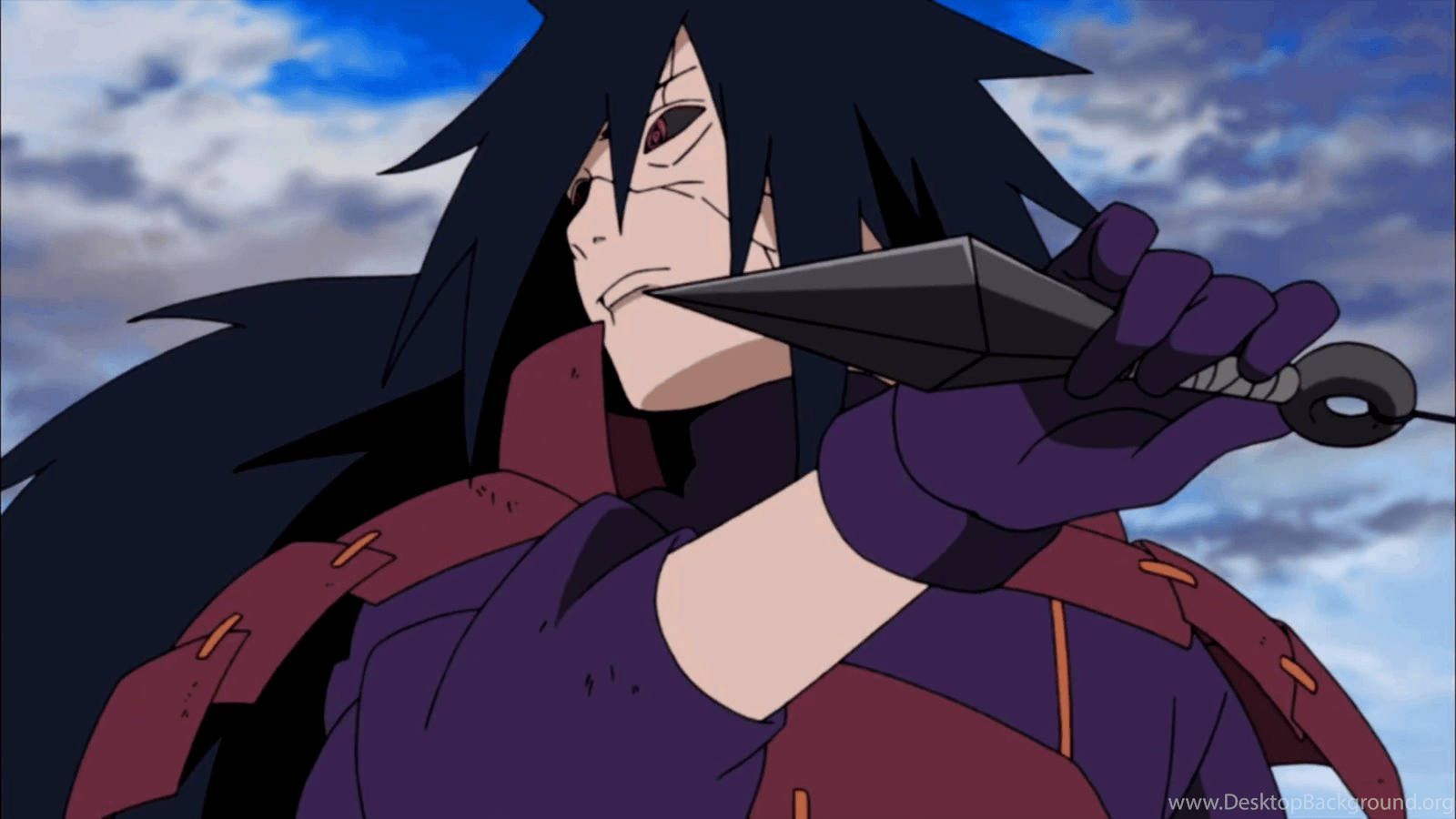 1600x900 Download Rebirth Madara Uchiha With Kunai Wallpaper
