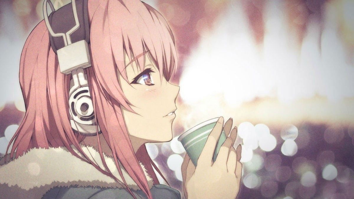 1200x675 Nitroplus Wallpaper, Super Sonico, Pink Hair, Profile, Anime Girls, Headphones