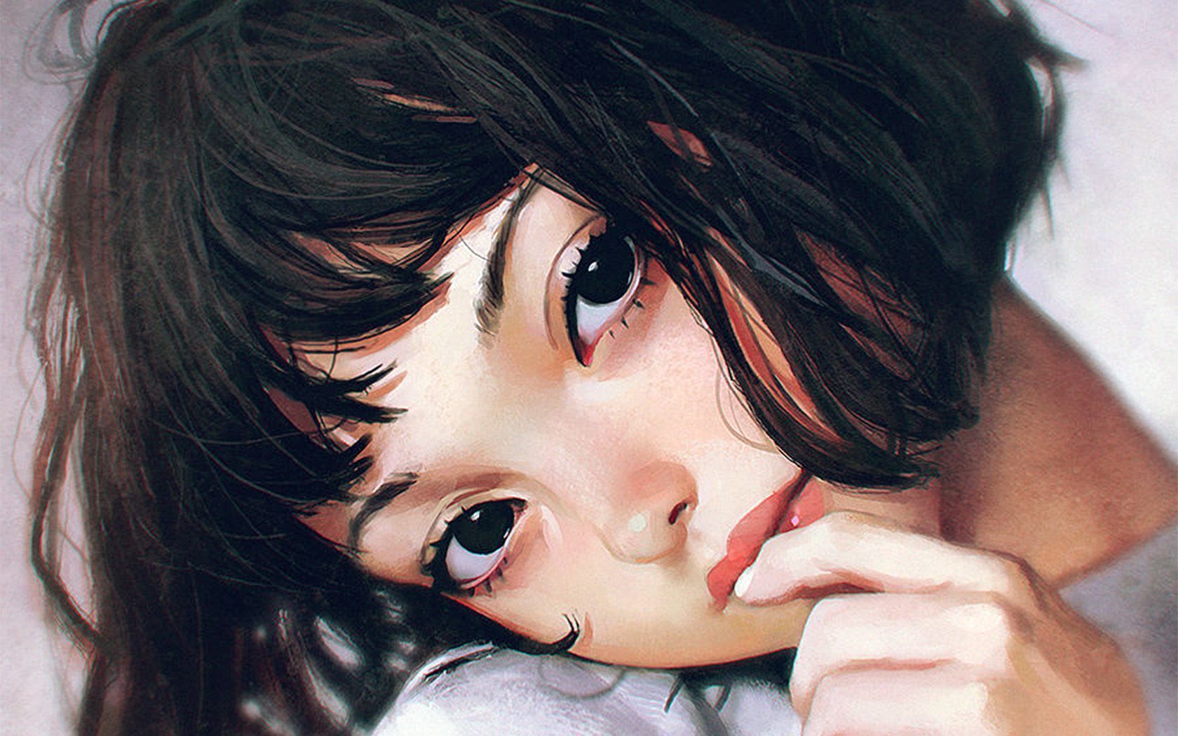1680x1050 wallpaper for desktop, laptop. ilya face anime girl art hair