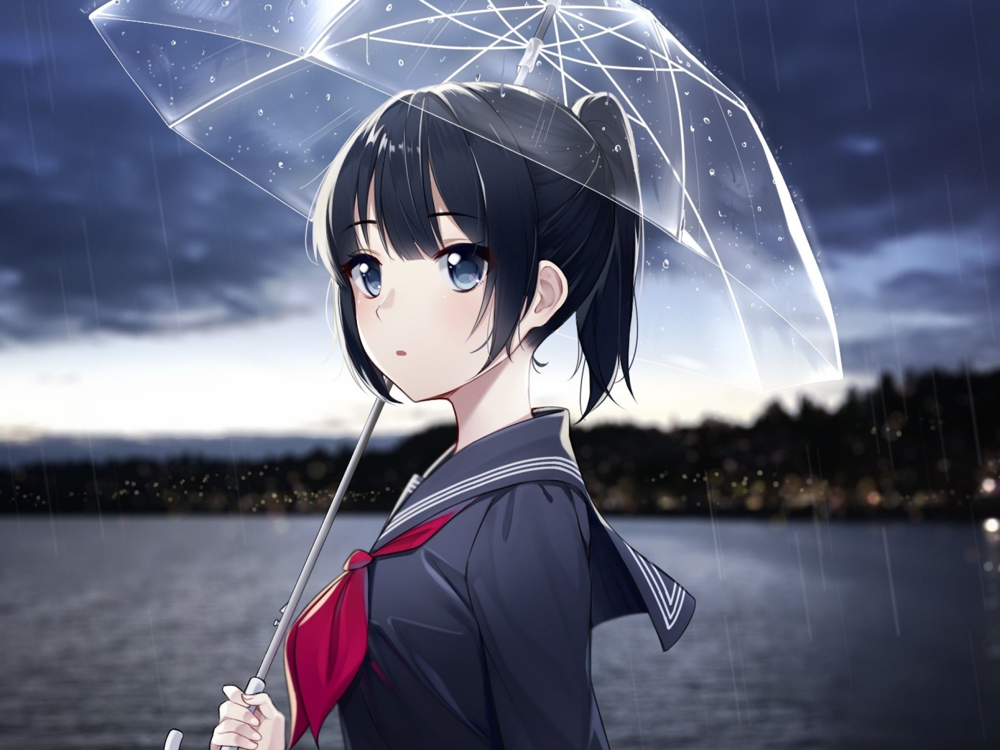 2048x1536 Anime Girl Profile Wallpaper