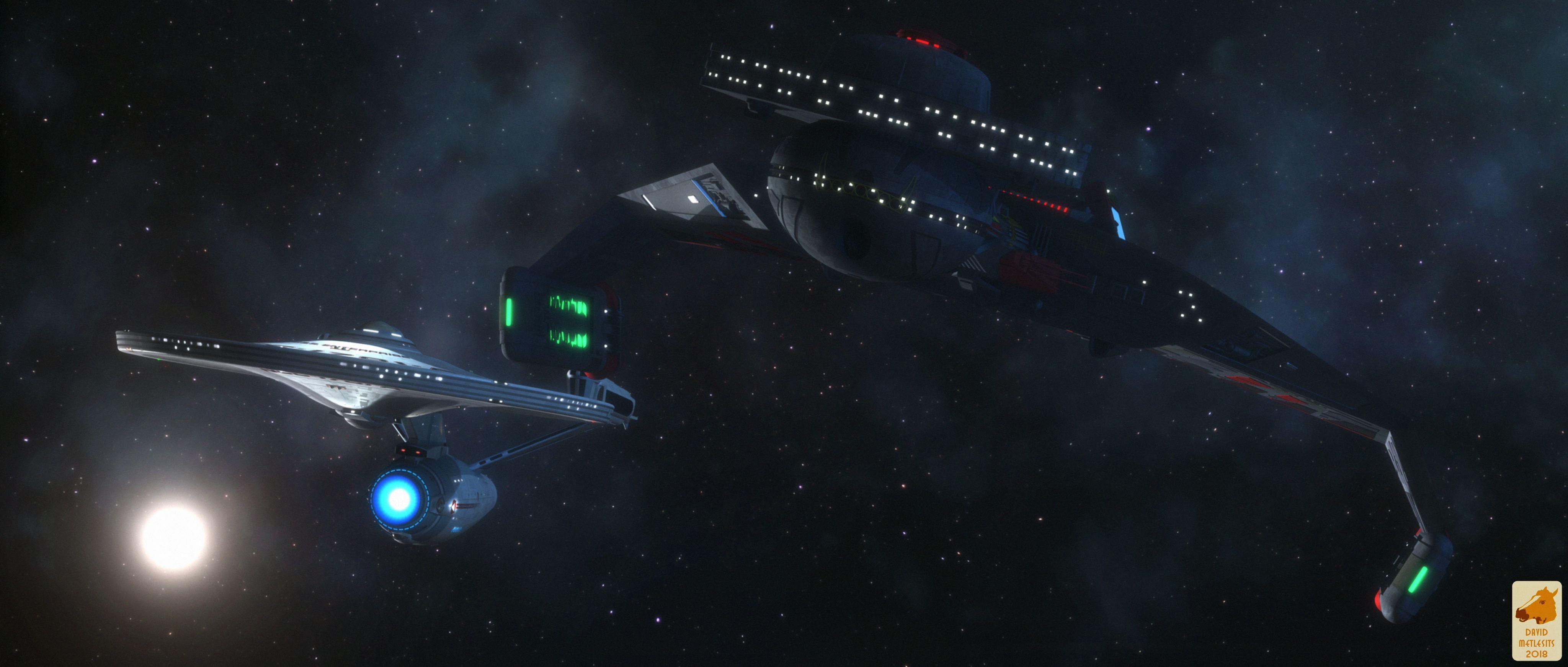 4096x1743 The Enterprise A Rendezvous With Kronos One DA:thefirstfleet