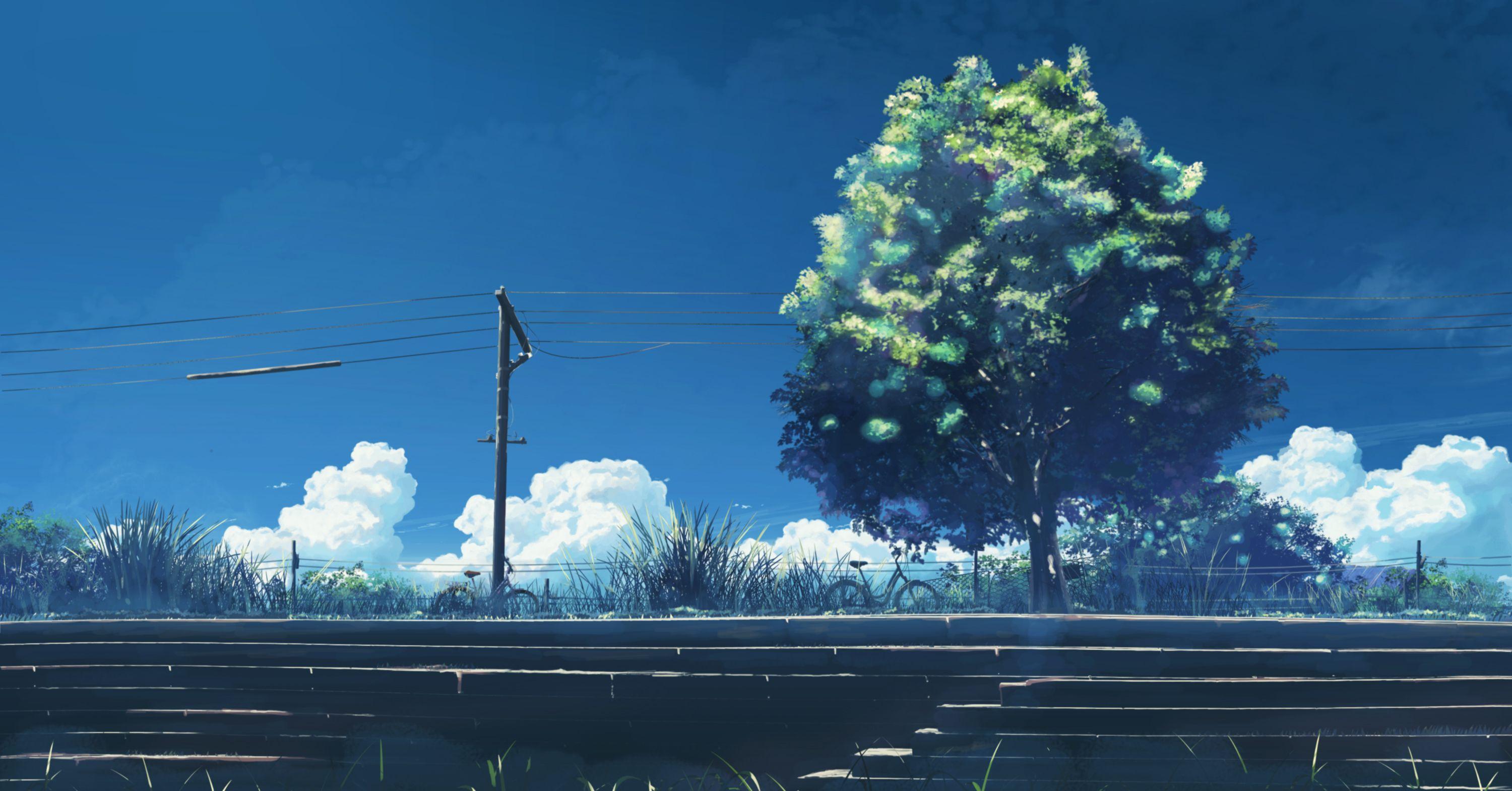 3000x1569 Anime Scenery Wallpaperx1569