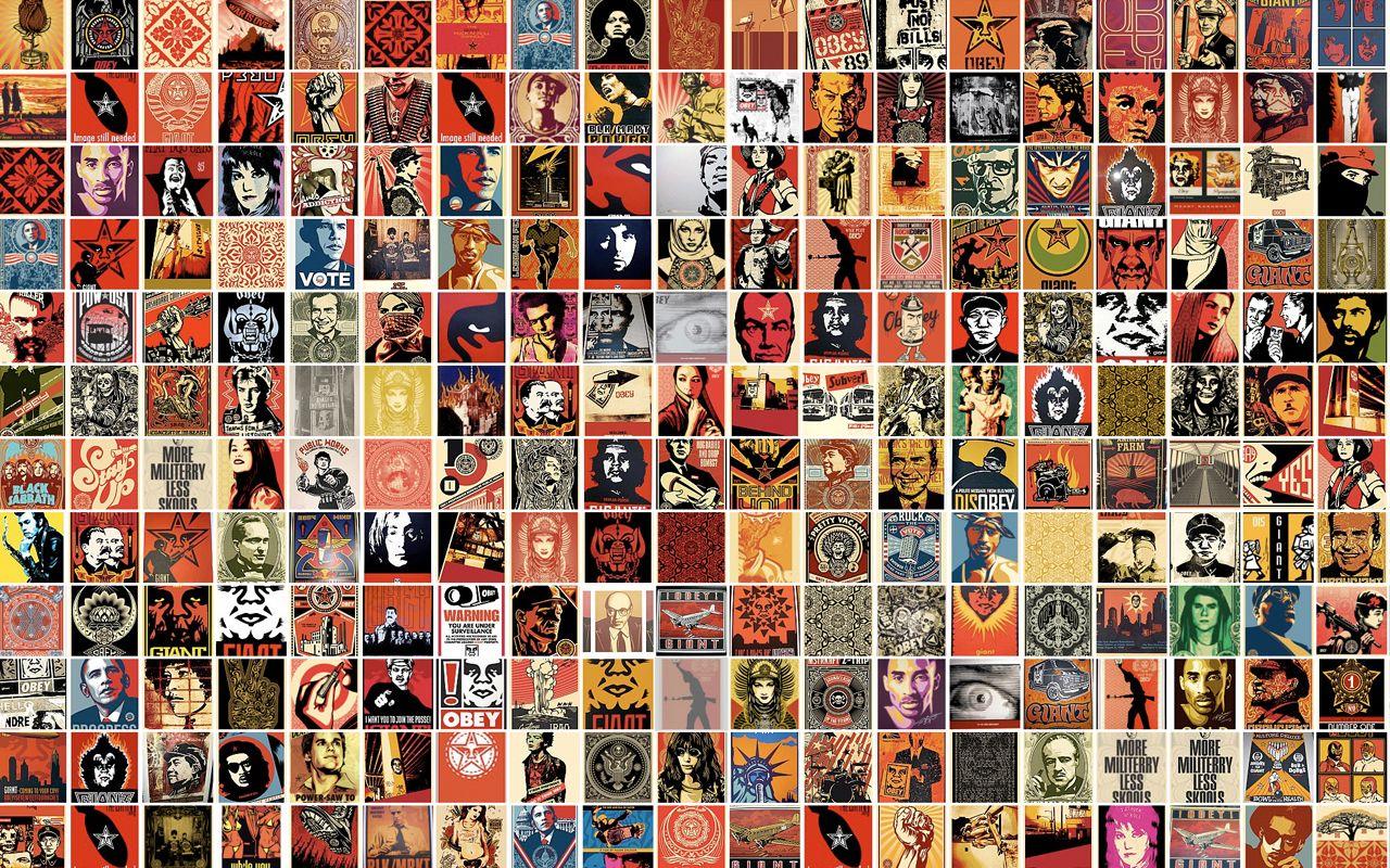 1280x800 Obey Giant Collage Wallpaper