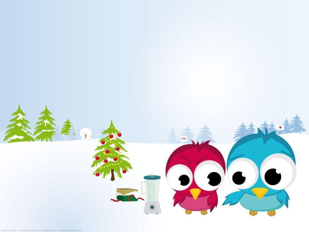 1024x768 Cute Winter Wallpaper