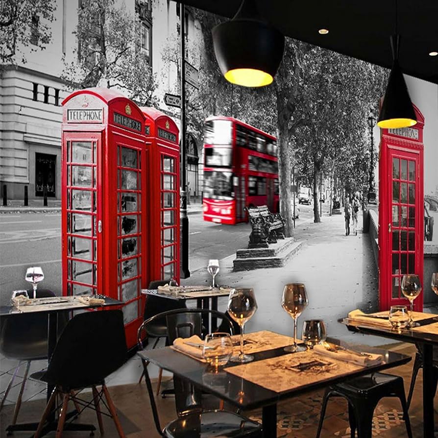 894x894 Colomac 3D personalized retro street building wallpaper mural restaurant cafe lounge hotel wallpaper 55 Inch x 27.5 Inch