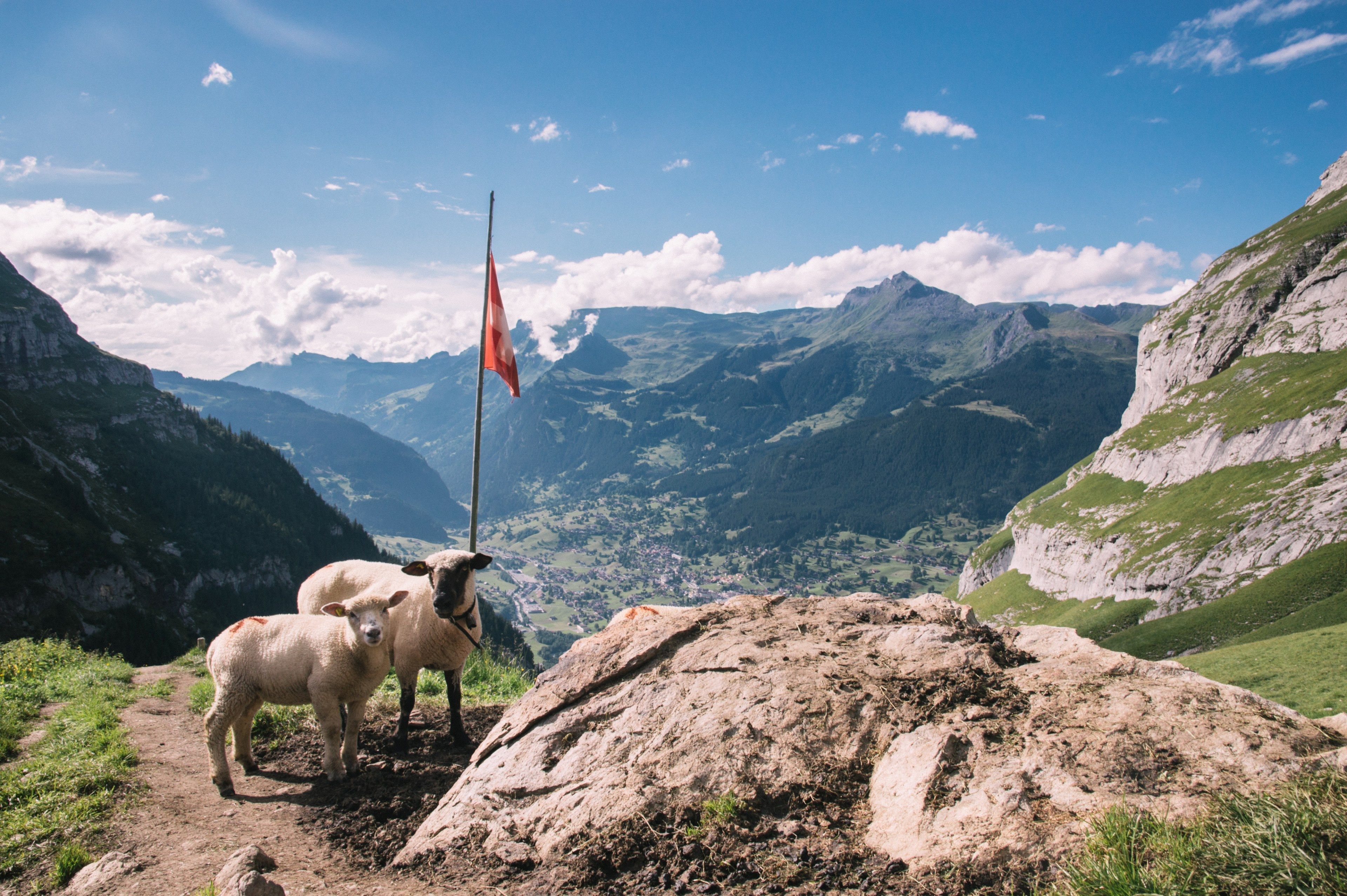 3840x2554 Wallpaper / eiger valley flag and sky HD 4k wallpaper free download