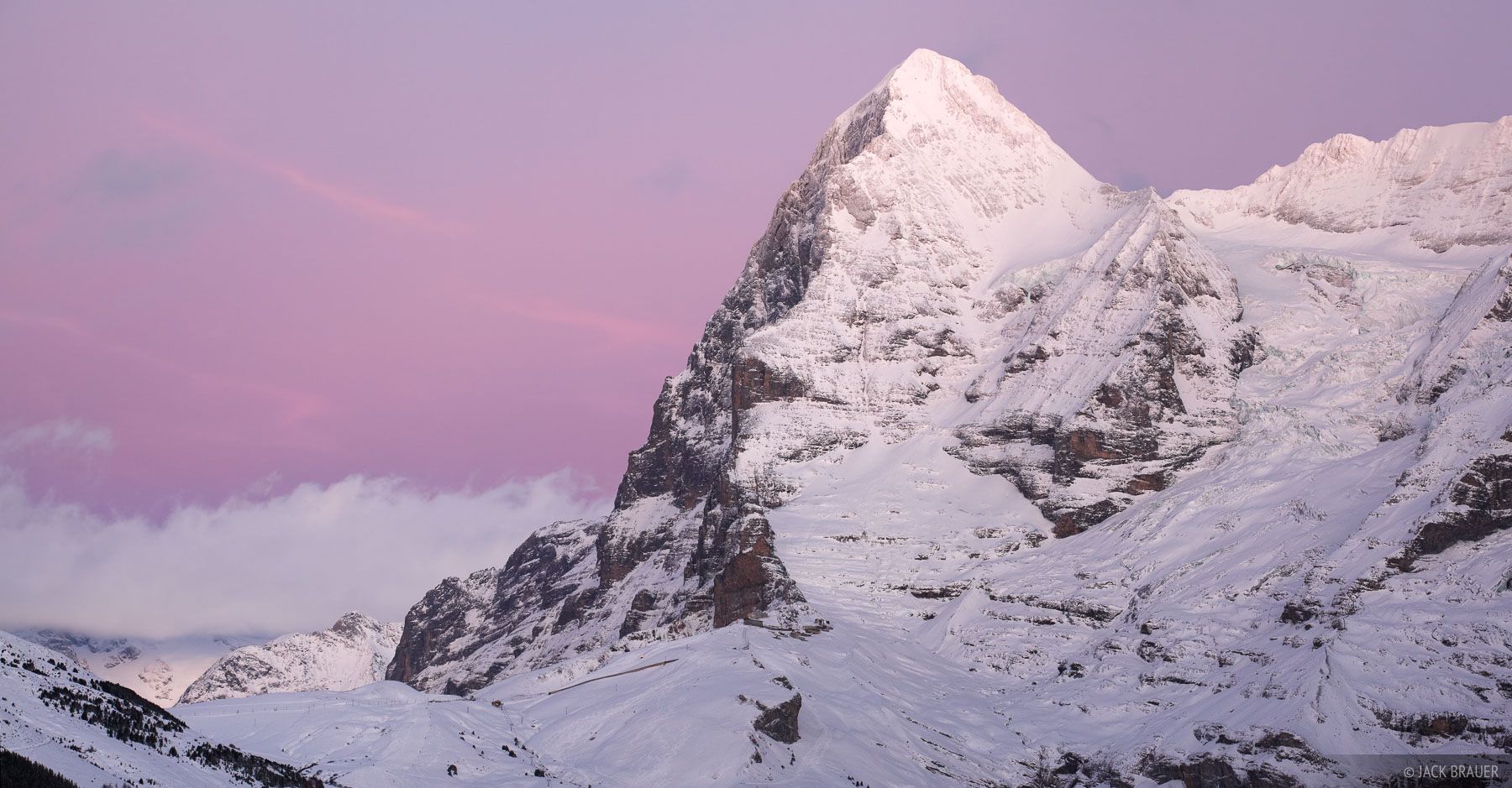 1800x939 Eiger after Sunset. Bernese Alps, Switzerland. Mountain Photography