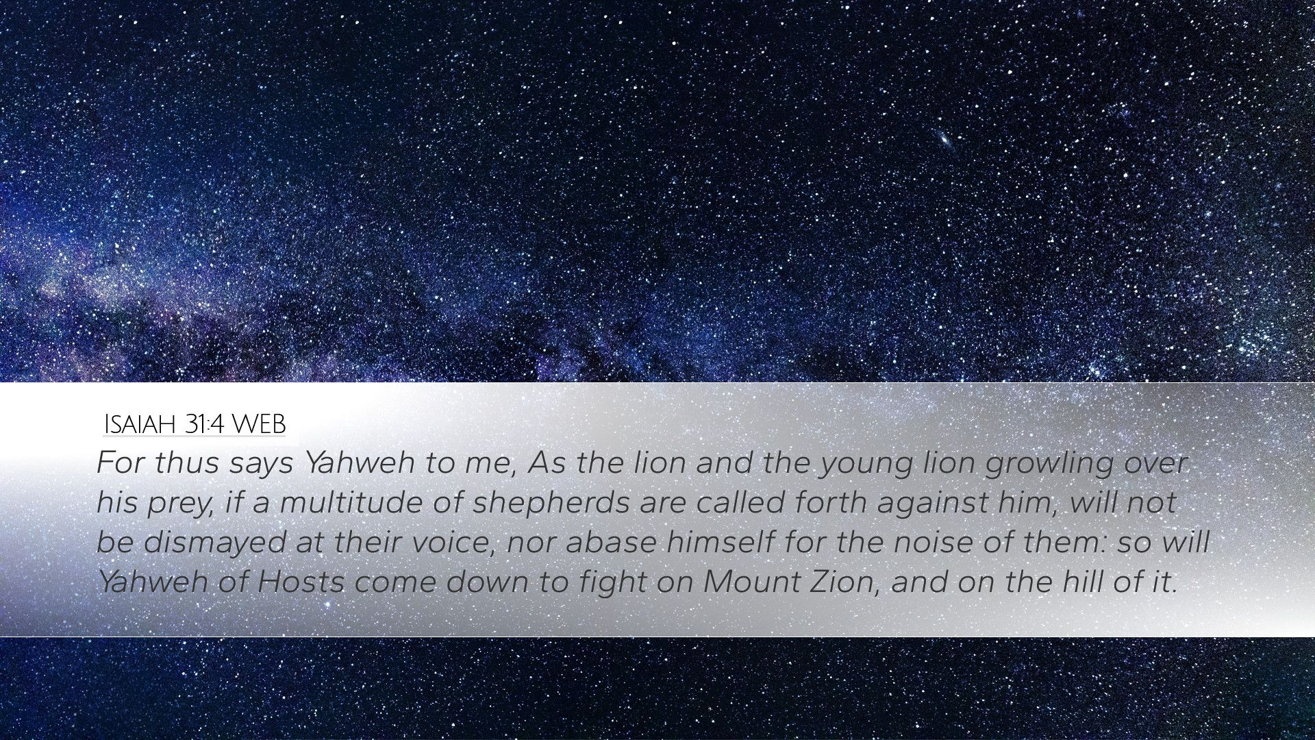 1920x1080 Isaiah 31:4 WEB Desktop Wallpaper thus says Yahweh to me, As the lion