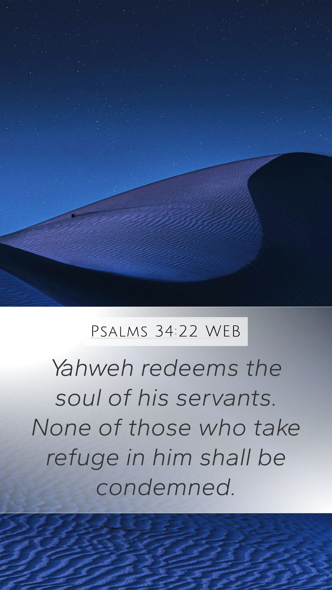1080x1920 Psalms 34:22 WEB Mobile Phone Wallpaper redeems the soul of his servants. None of