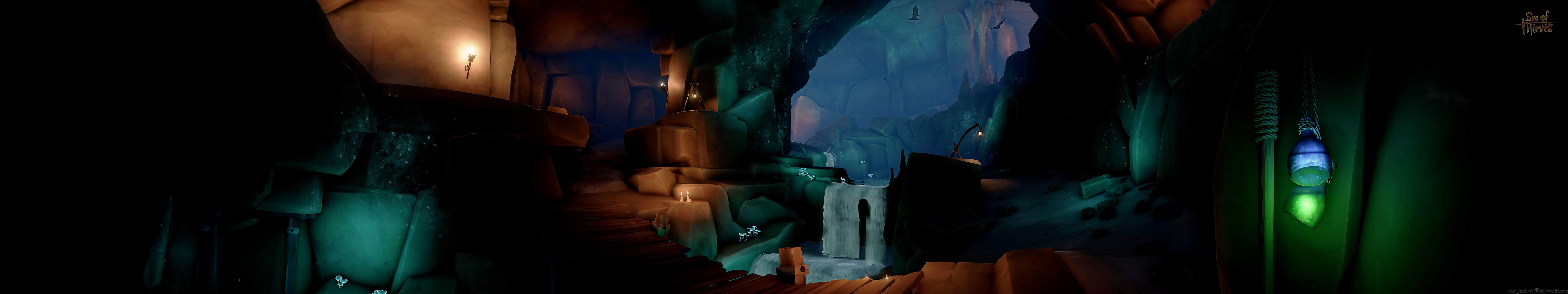 7680x1440 Sailors Bounty(In the Caves) Monitor Wallpaper(7680x1440
