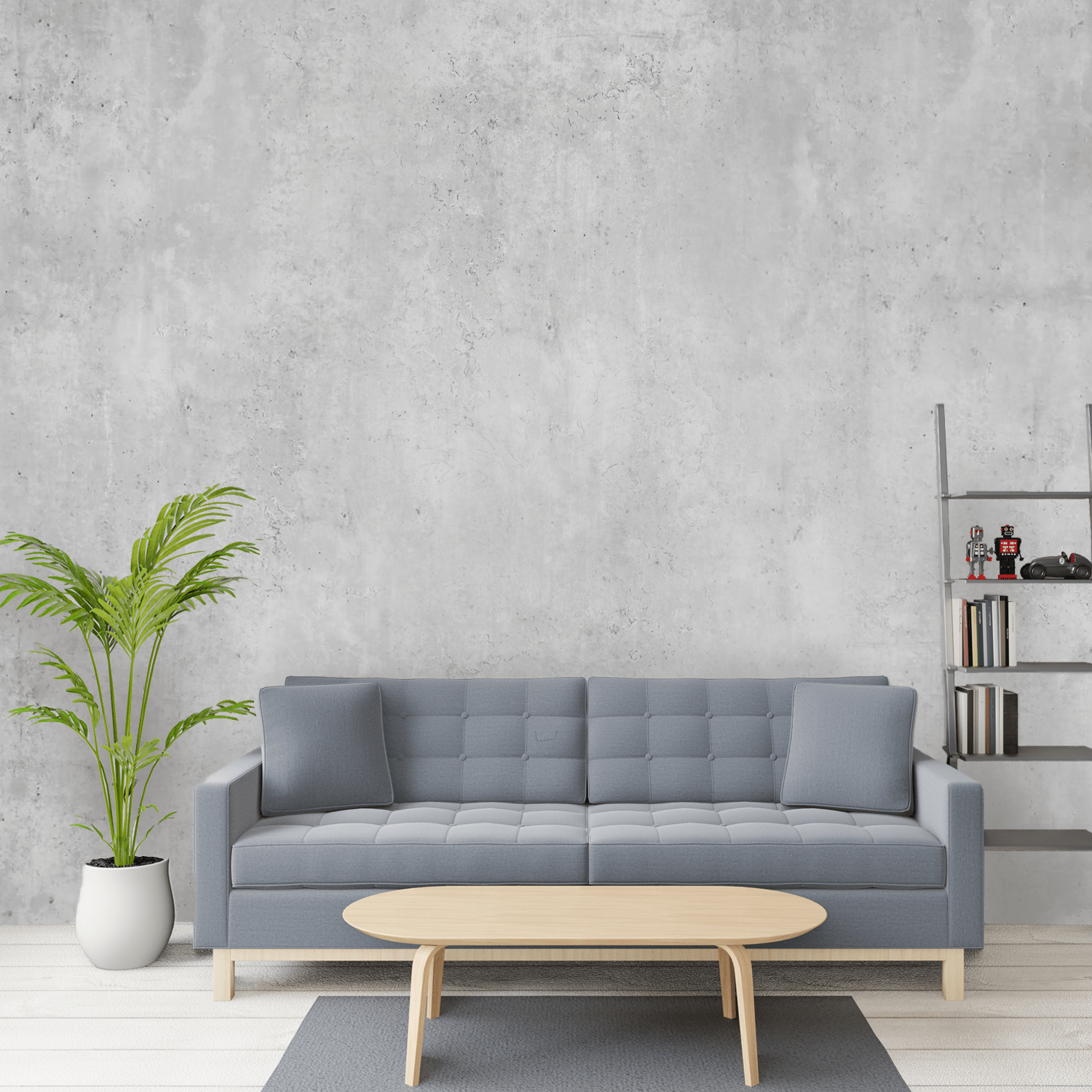 1500x1500 Modern Wallpaper Grey Cement 1.47' x 8' (2 pcs, 23.6 sqft)