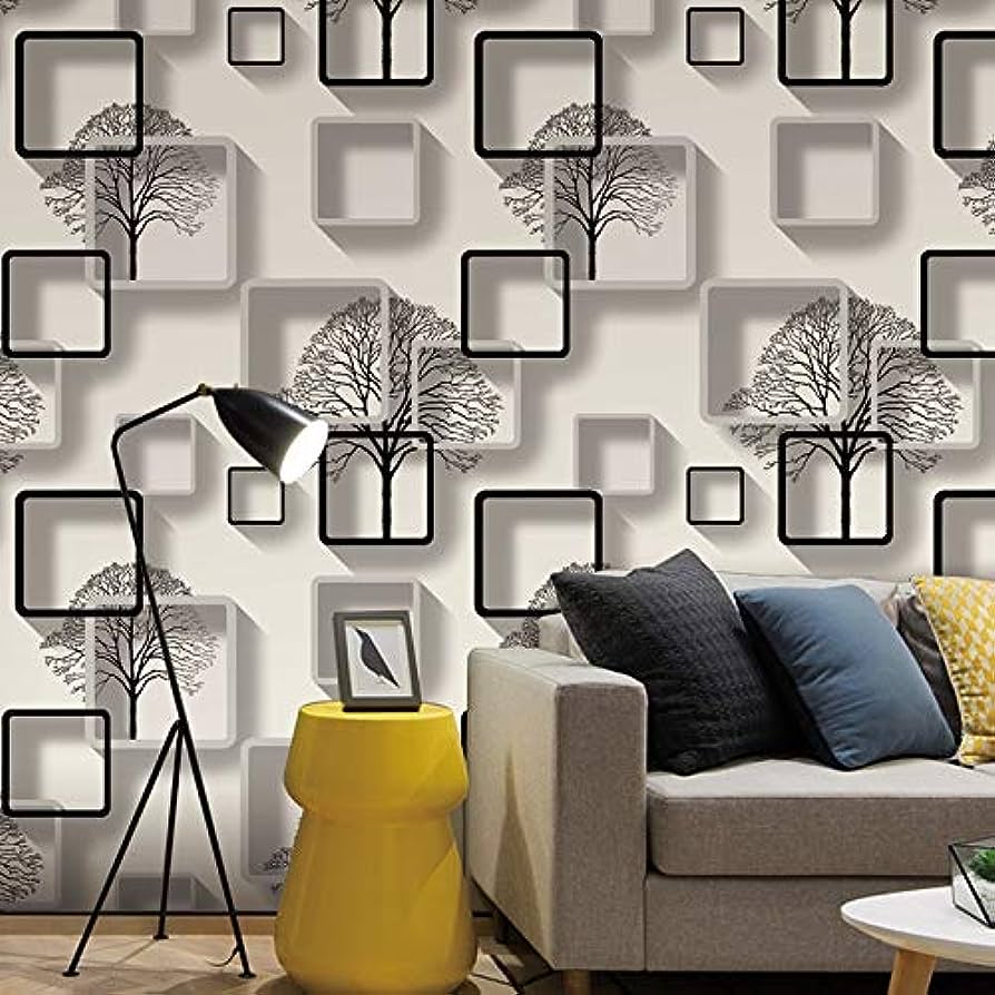 894x894 Wallpaper Modern 3D Wallpaper for Living Room Bedroom TV Background Home Decoration Squares Pattern Wall Paper Roll Kitchen (Color : White) : Tools & Home Improvement