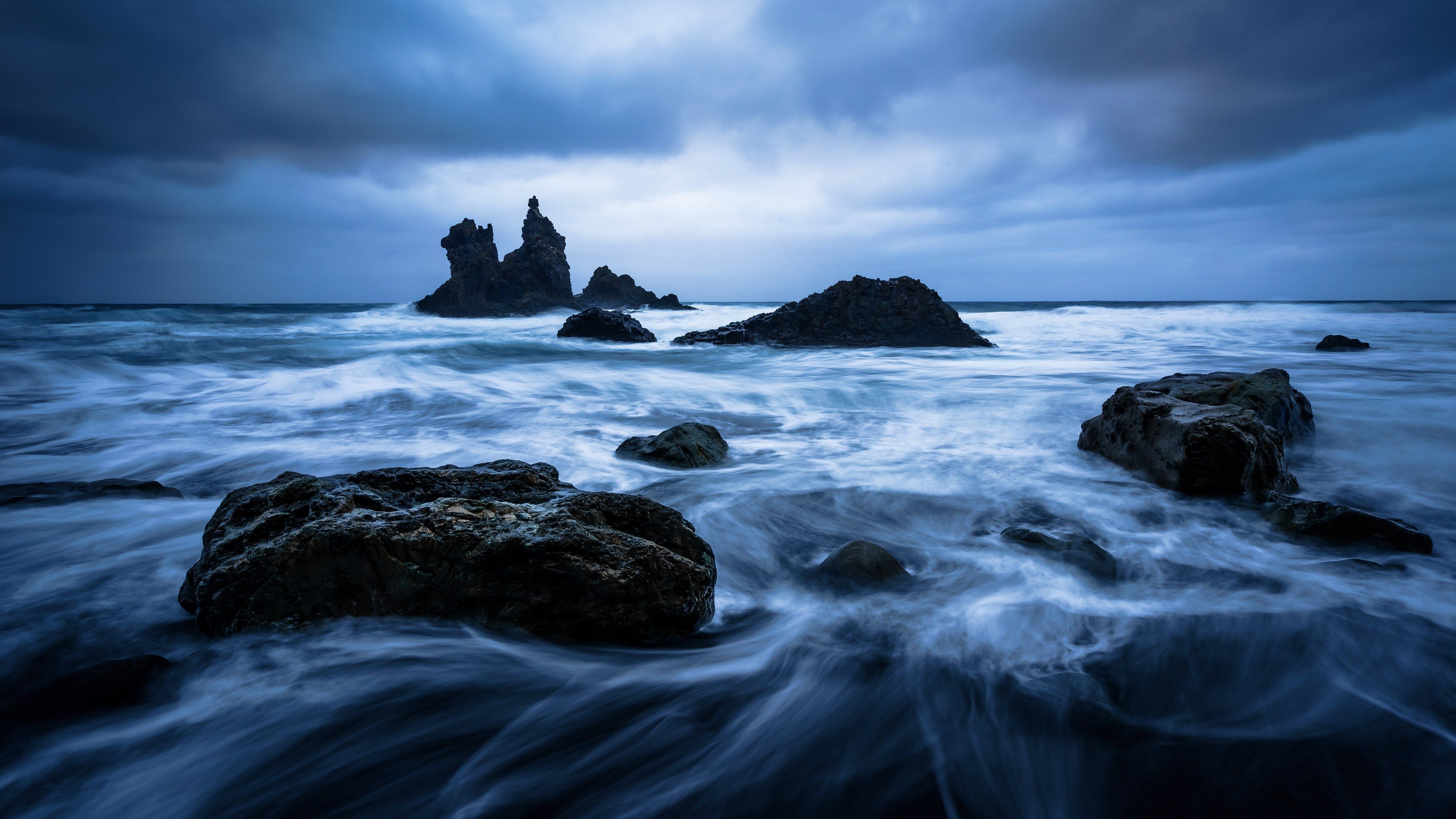 3840x2160 Wallpaper / cloudy evening at benijo beach tenerife 4k wallpaper free download