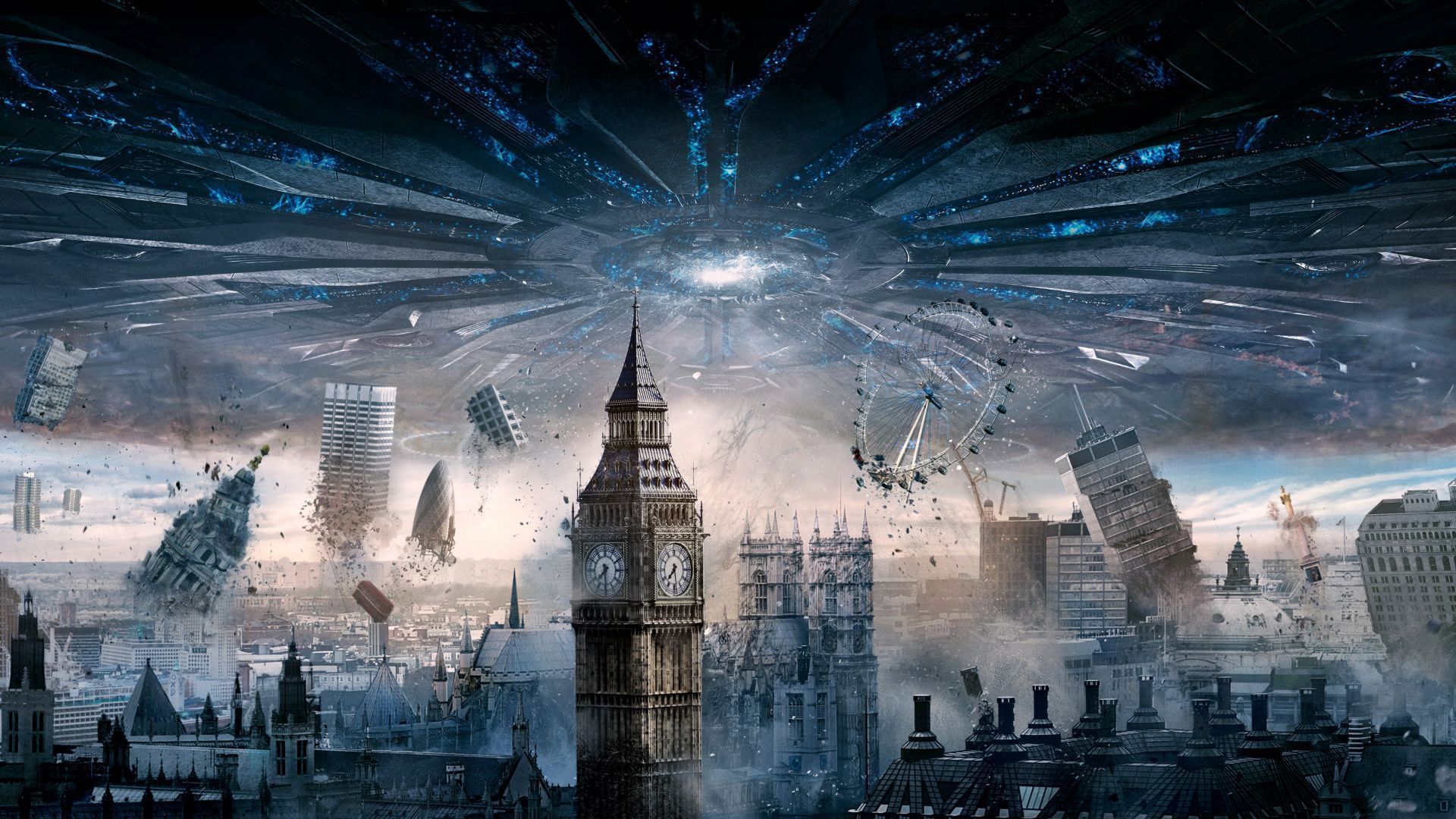 1920x1080 Desktop Wallpaper Independence Day: Resurgence, Alien Invasion, London, City, Movie, 5k, HD Image, Picture, Background, De566f