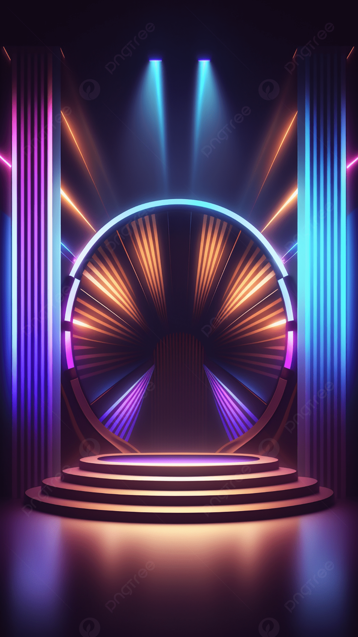 1200x2133 Stage Neon Light Effect Background Wallpaper Image For Free Download