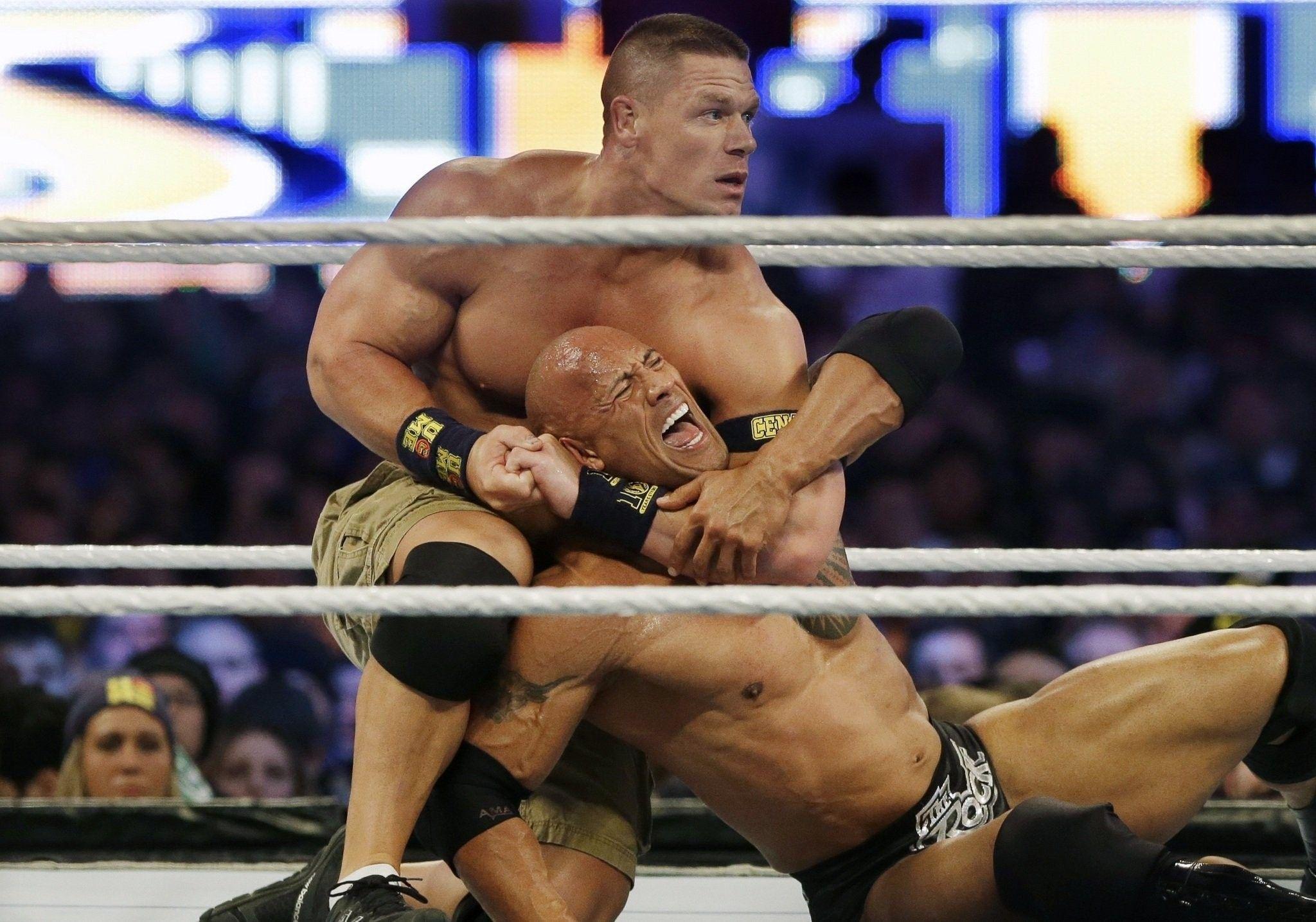 2048x1435 John Cena Fight With Rock in Wrestlemania 29. WWE Wallpaper