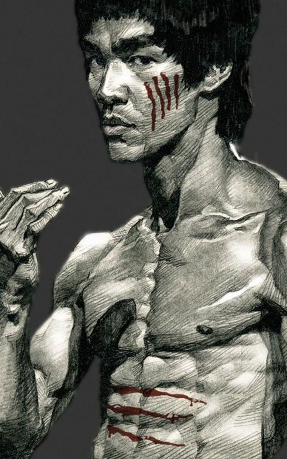 1000x1600 Bruce Lee Drawing Android Wallpaper free download
