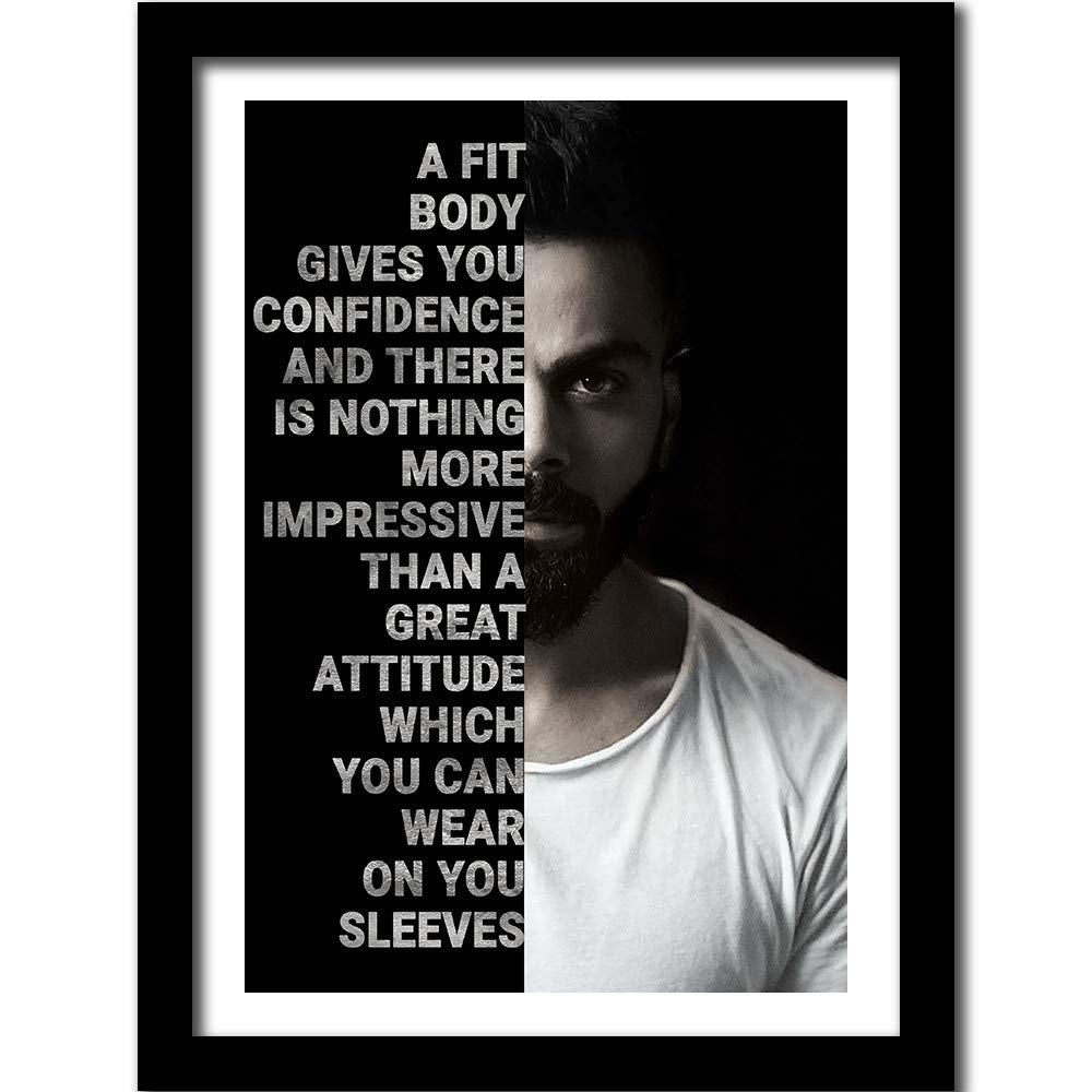 1000x1000 Rainbow Arts Kohli Poster with Frame Wall Frames Poster for Home and Office Black (11 inch x 14 inch, Framed) : Amazon.in: Home & Kitchen