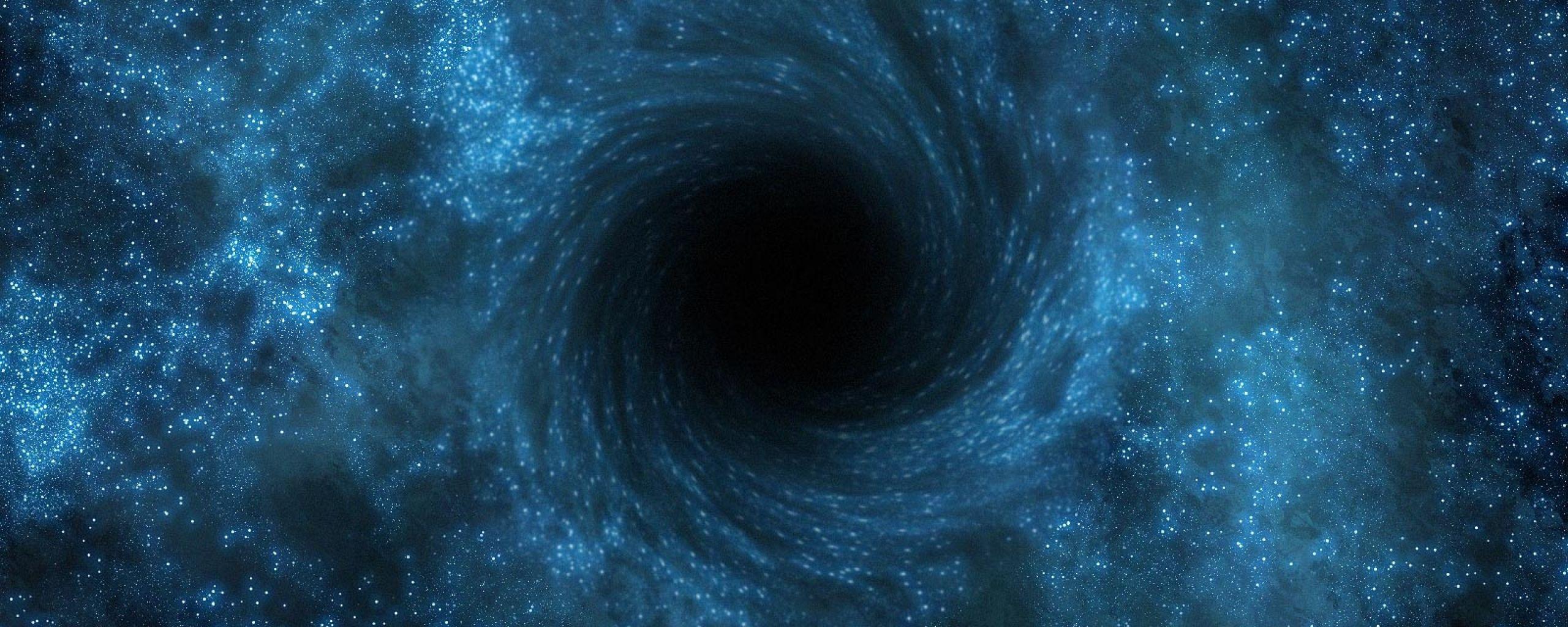 2560x1024 Black hole wallpaper