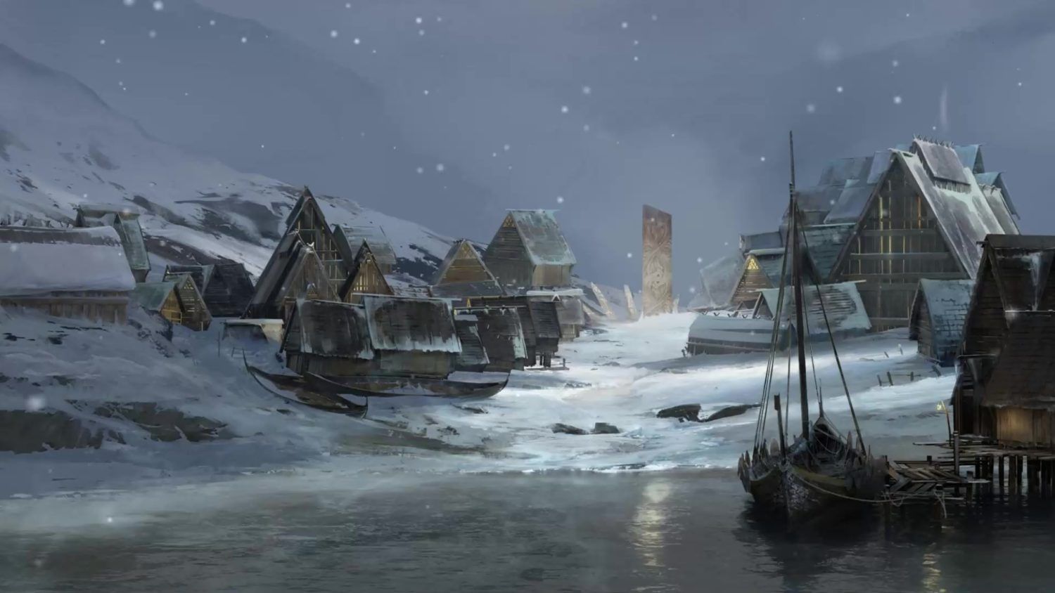 1500x844 Snow Viking Village Live Wallpaper