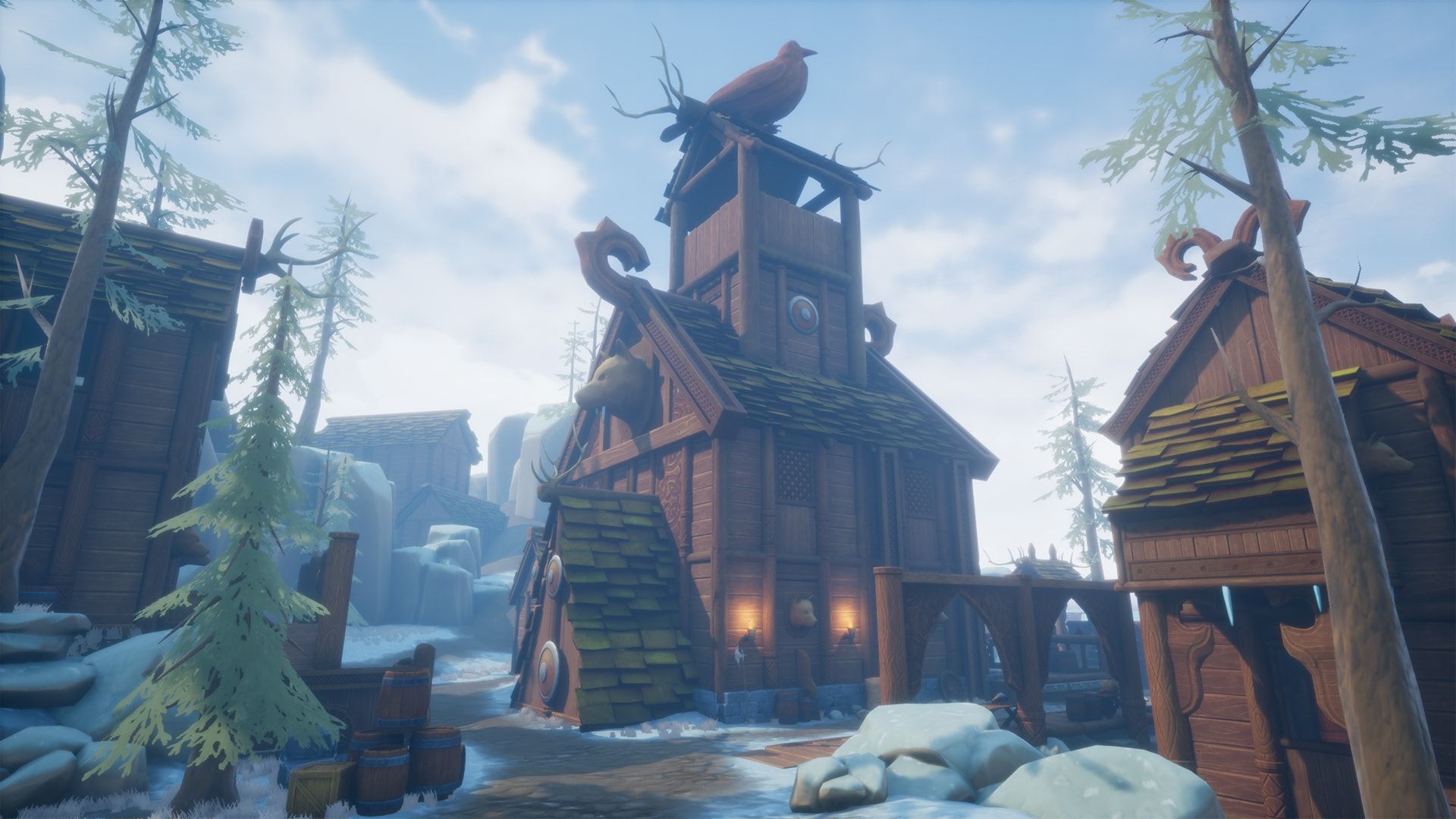1920x1080 Stylized Viking Village in Environments