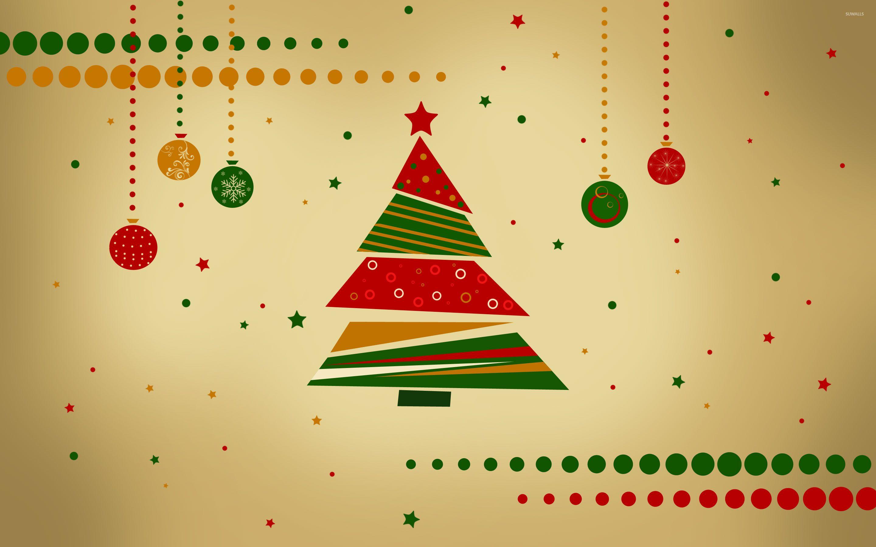 2880x1800 Retro Christmas tree wallpaper wallpaper