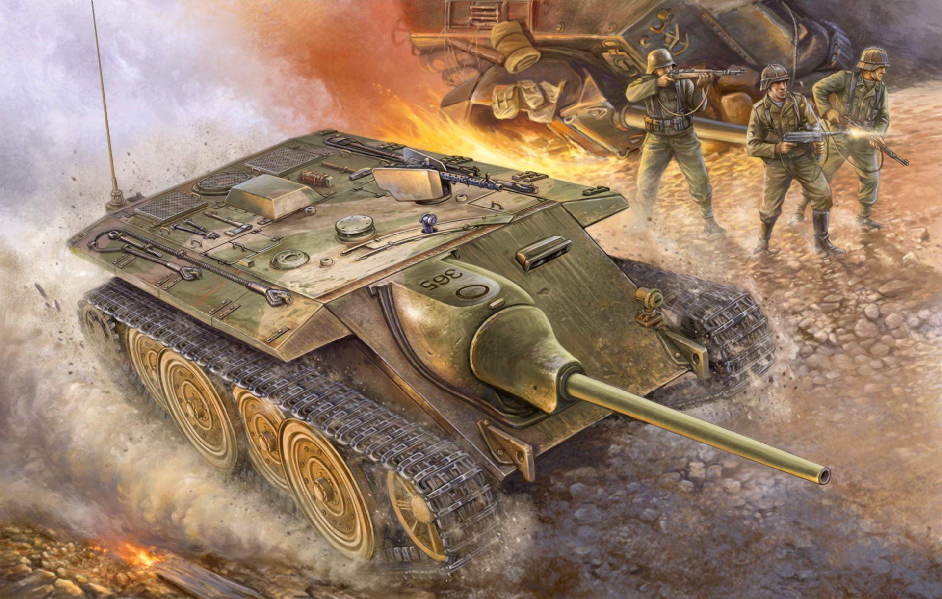 1920x1221 Wallpaper german e10 tank destroyer, ww war, art, painting