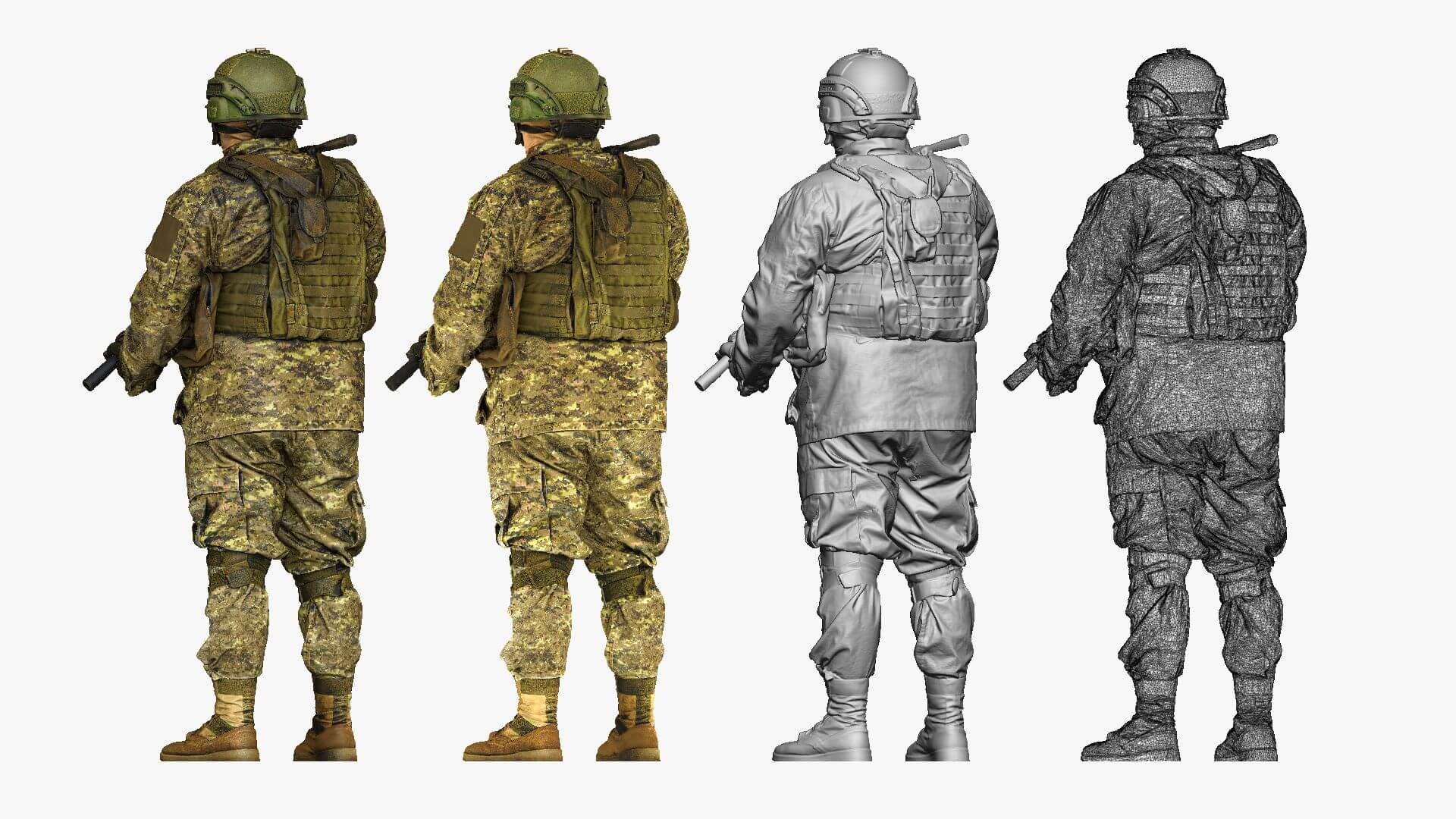 1920x1080 Modern Soldier In Camouflage Honey Badger 3D Model