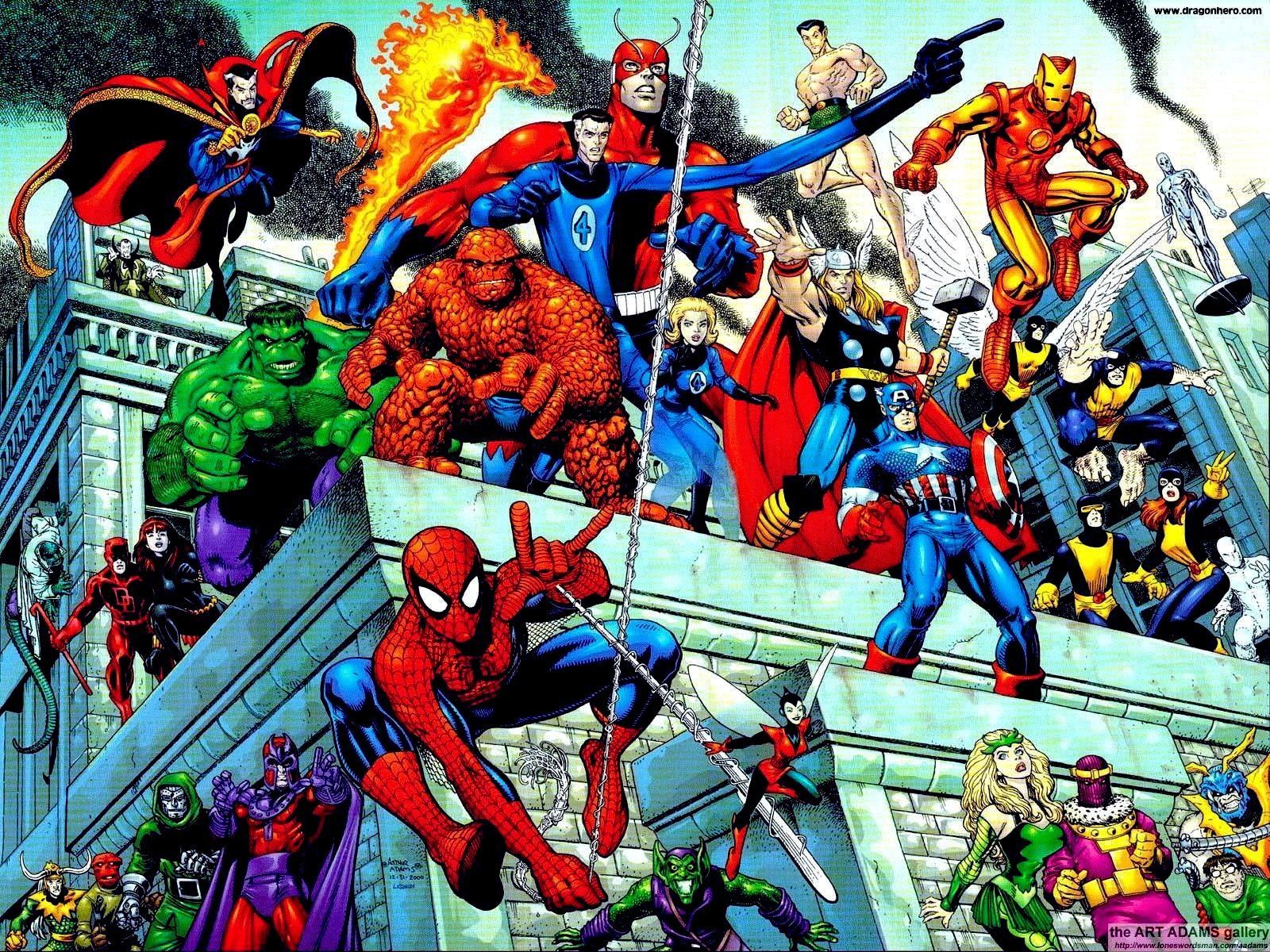 1600x1200 Marvel Comics Doctor Strange Human Torch Marvel Comics Johnny Storm Giant Man Sub Mariner Namor The Wallpaper:1600x1200