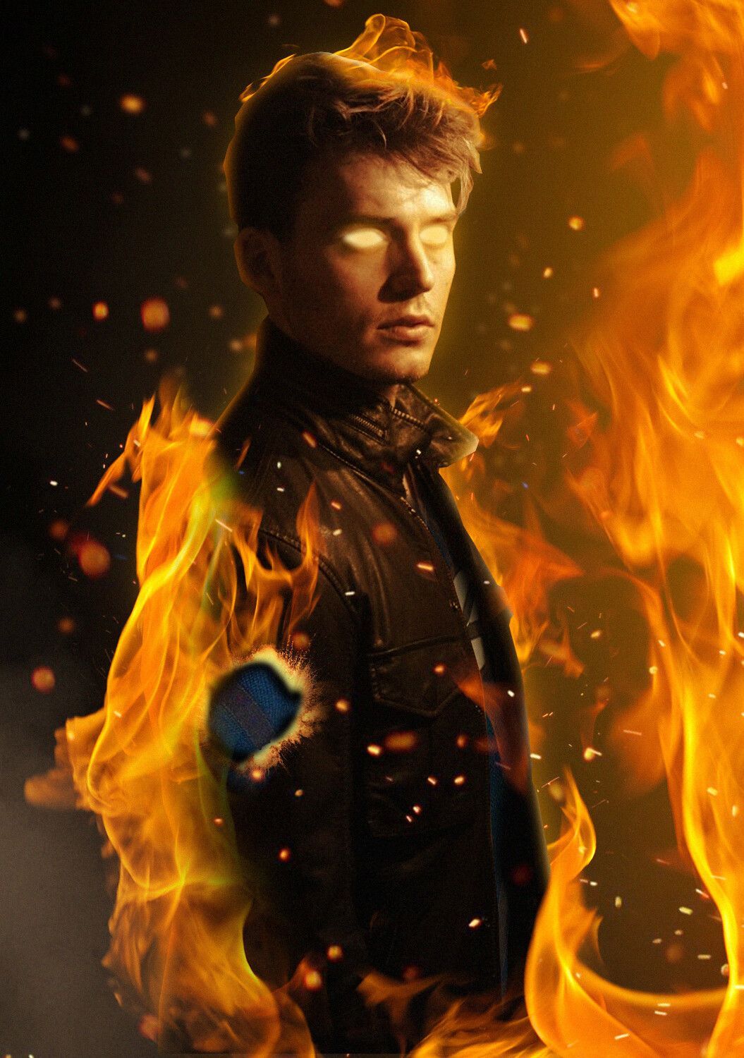 1055x1500 Sam Claflin as The Human Torch